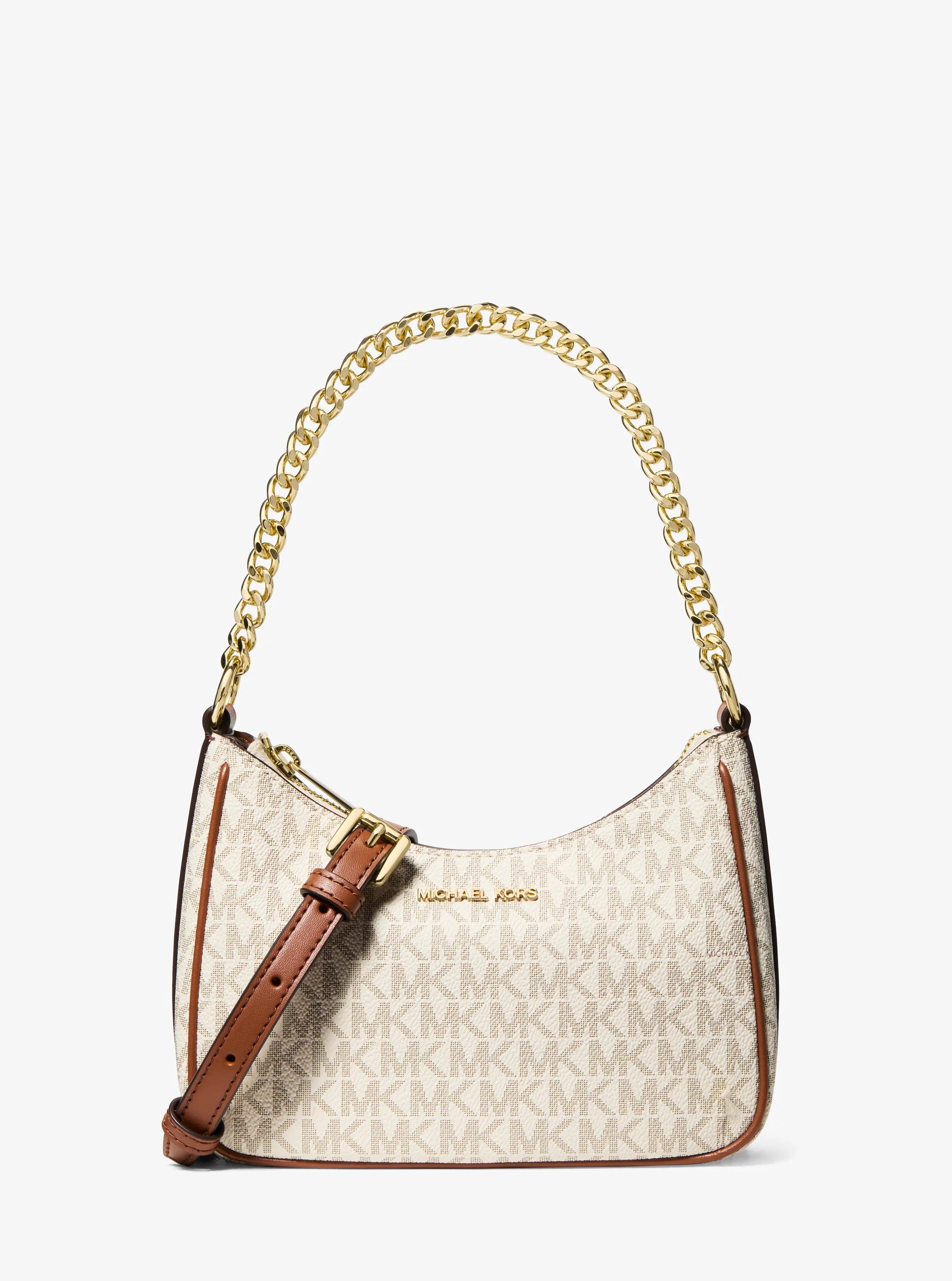 Jet Set Signature Logo Convertible Crossbody Bag in VANILLA | Michael Kors