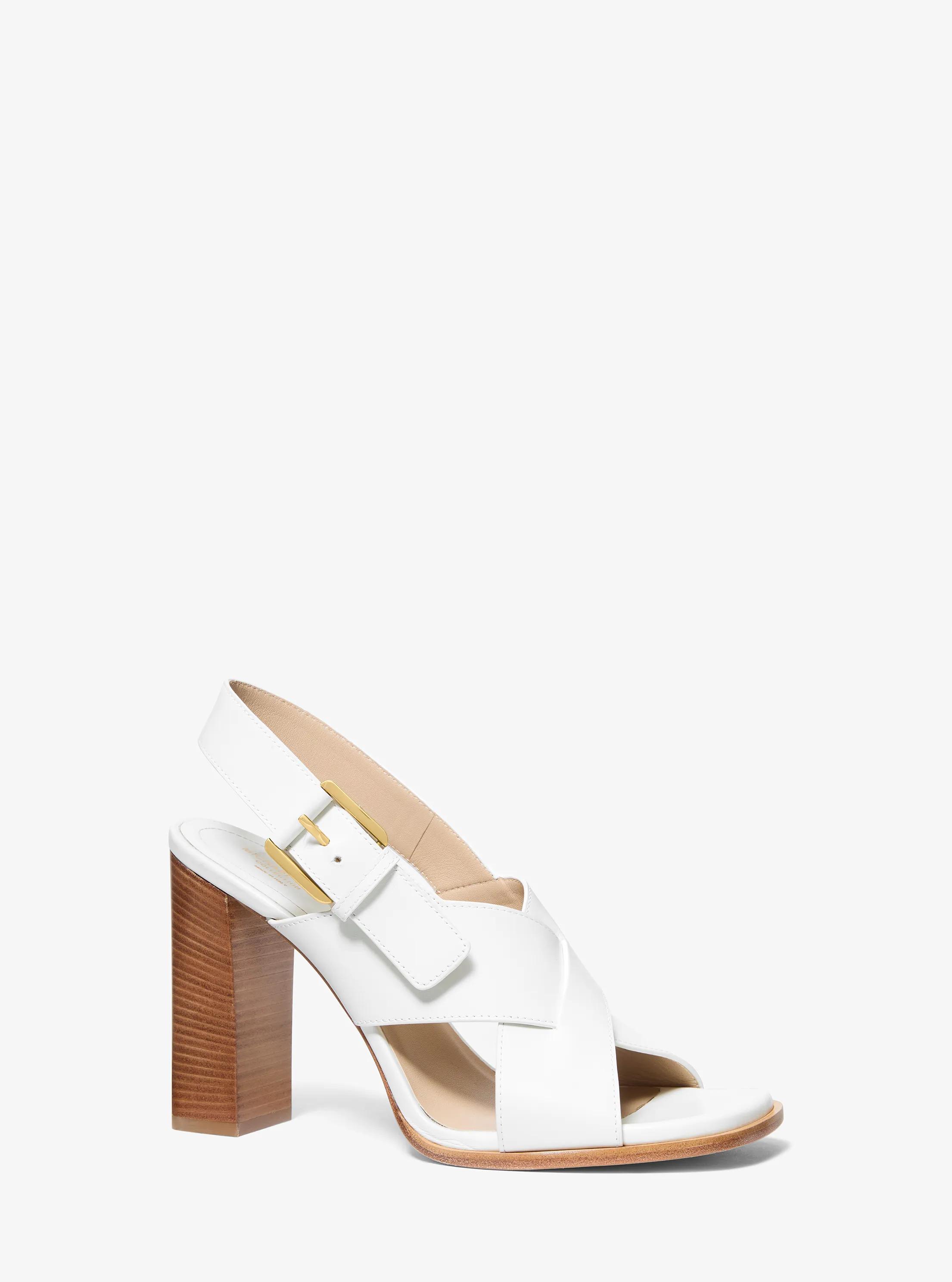 Jasmine Leather Sandal in BLANCO INTENSO | Michael Kors