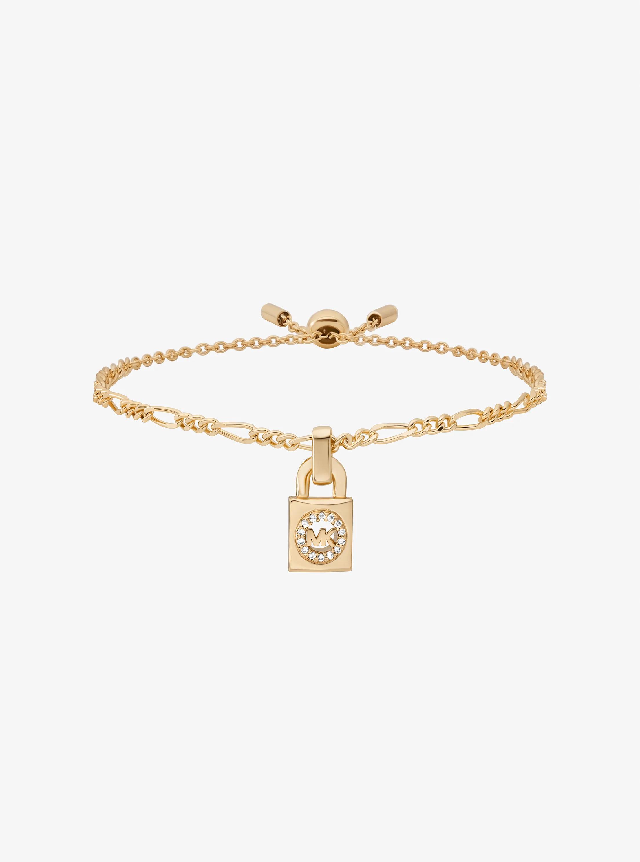 Pav&eacute; Logo Pendant Slider Bracelet in GOLD | Michael Kors