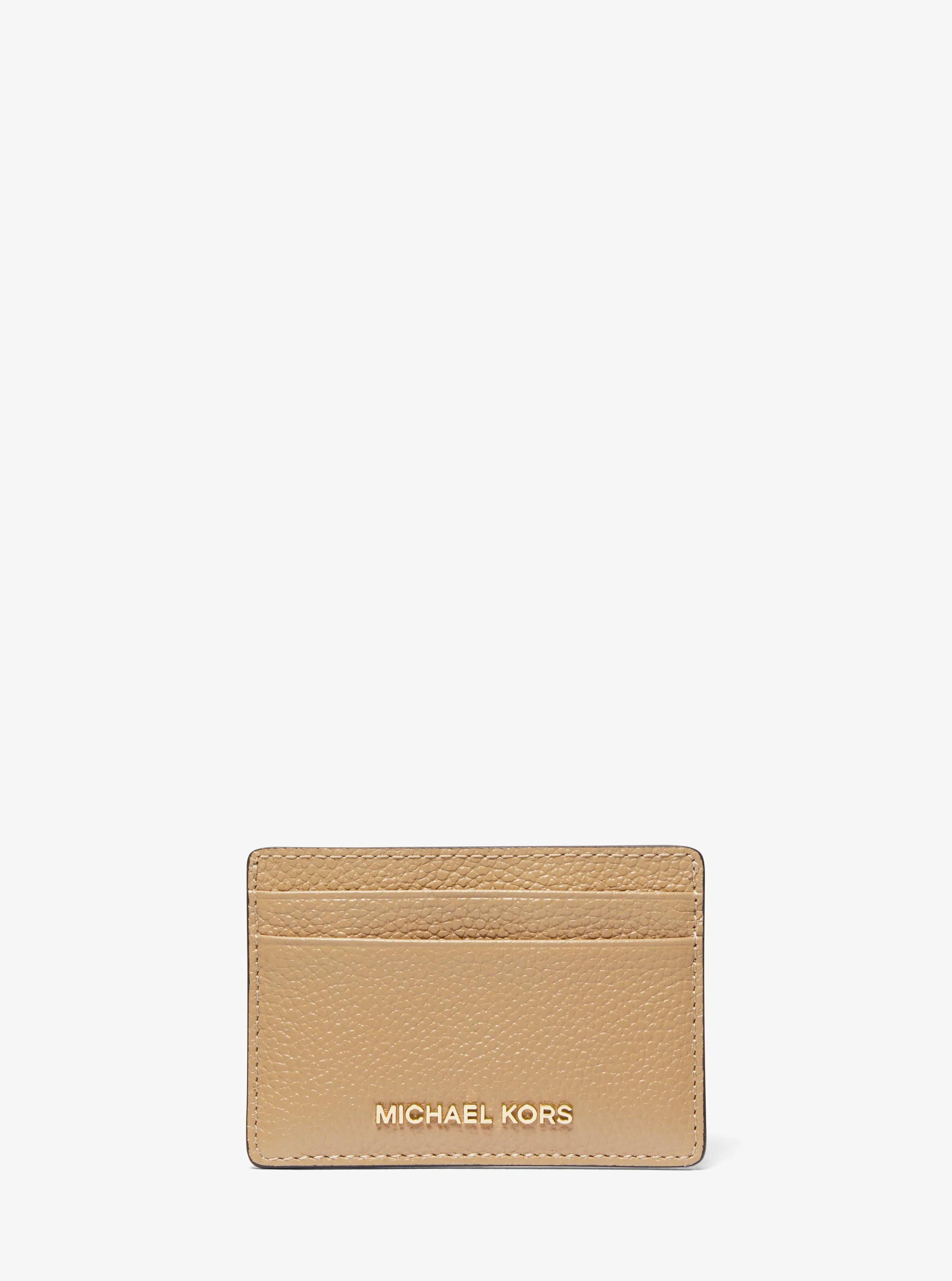 Pebbled Leather Card Case in CAMEL | Michael Kors