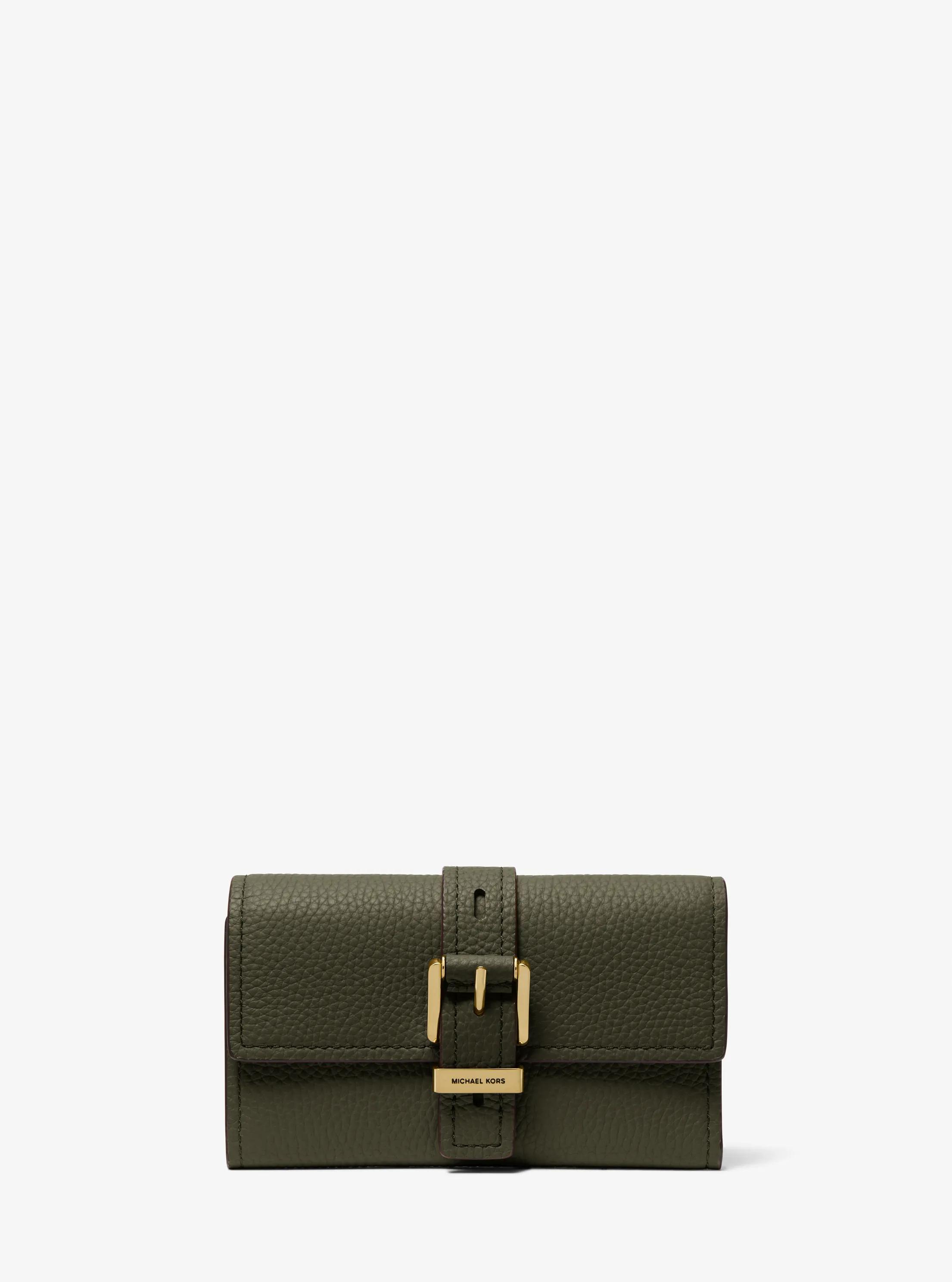 Nolita Medium Pebbled Leather Tri-Fold Wallet in IVY | Michael Kors