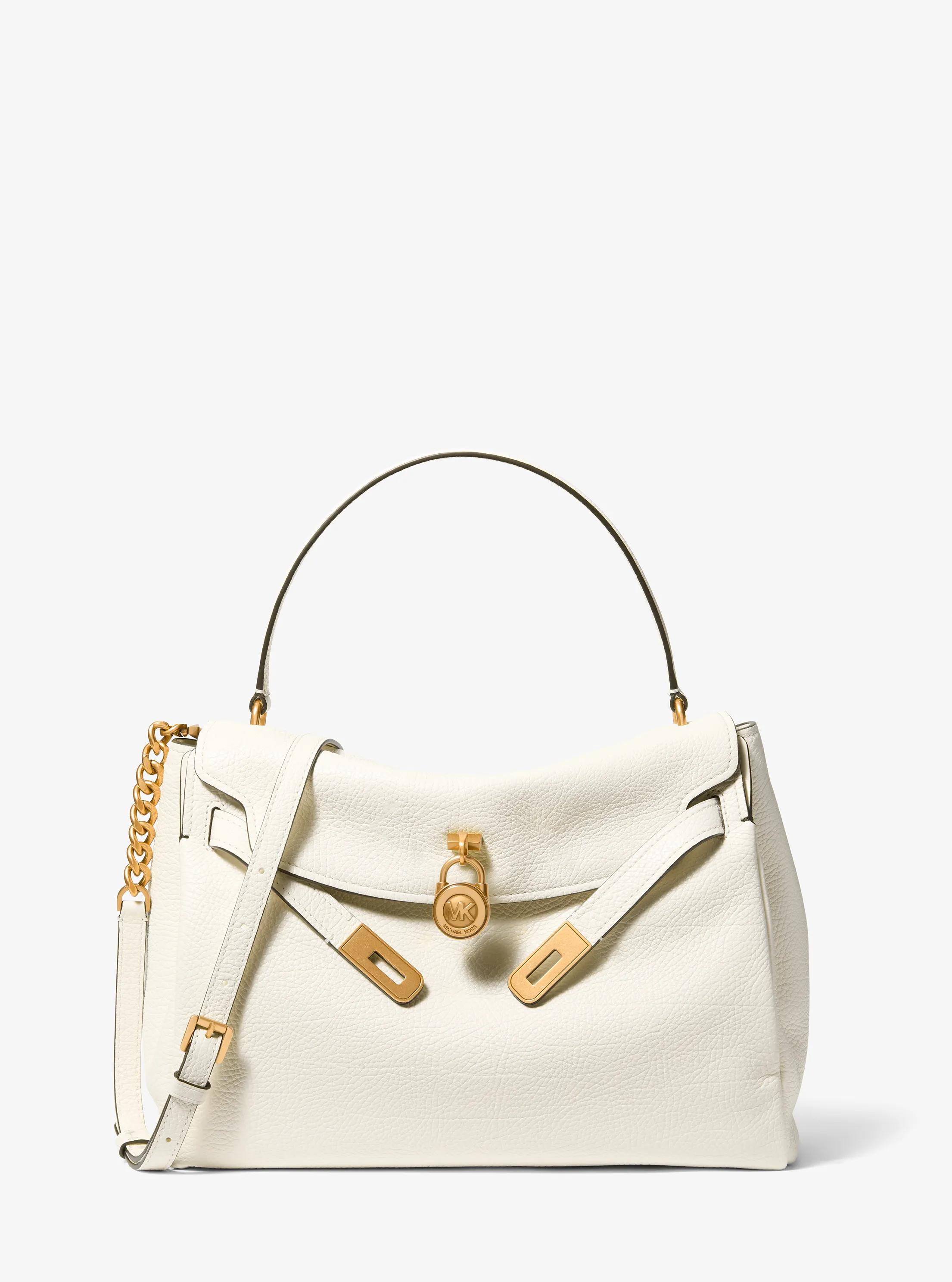 Tas Hamilton van leer met textuur, groot en soepel model in EIERSCHAAL | Michael Kors