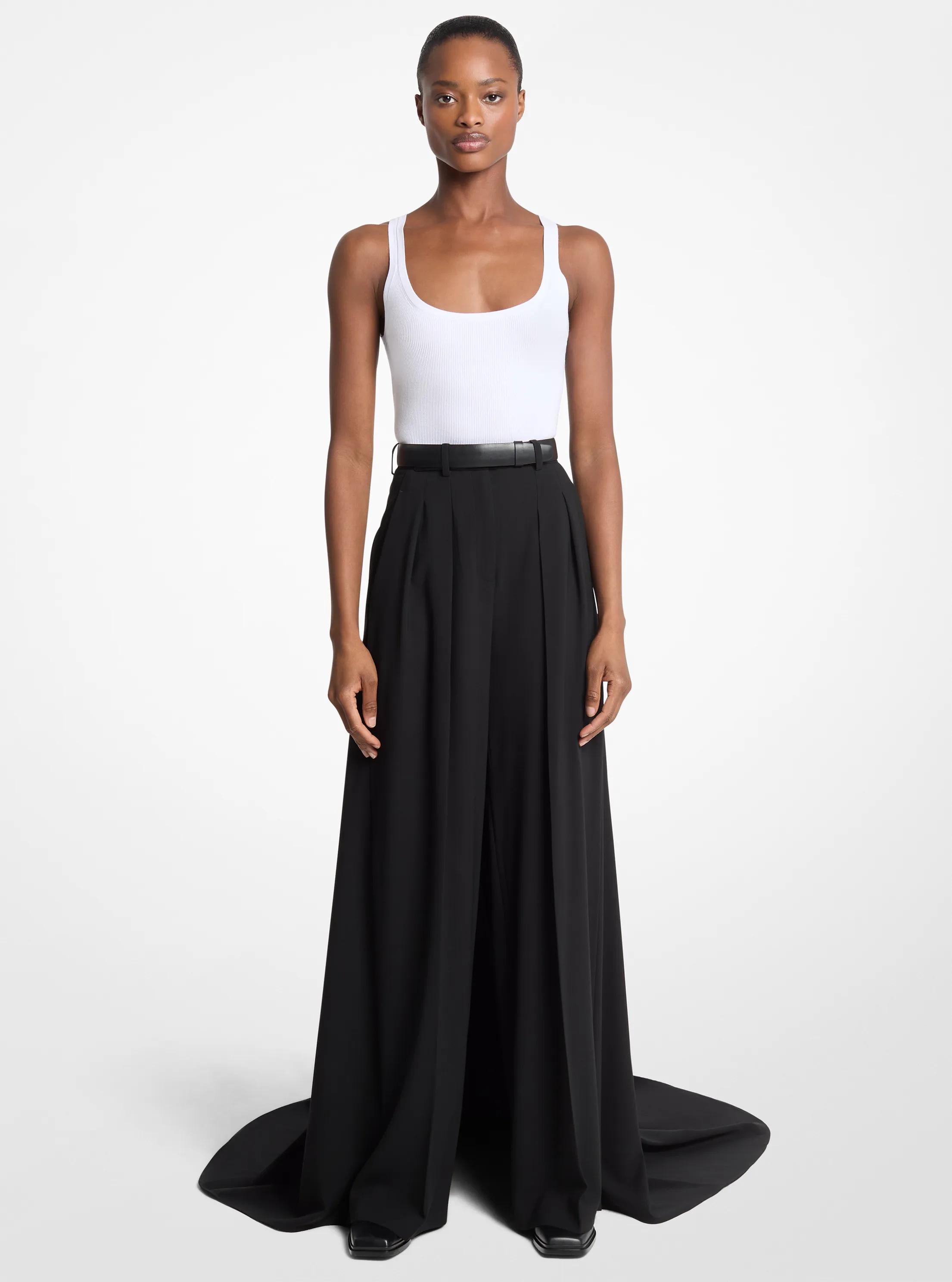 Michael Kors Wool Serge Opera Trousers In Black