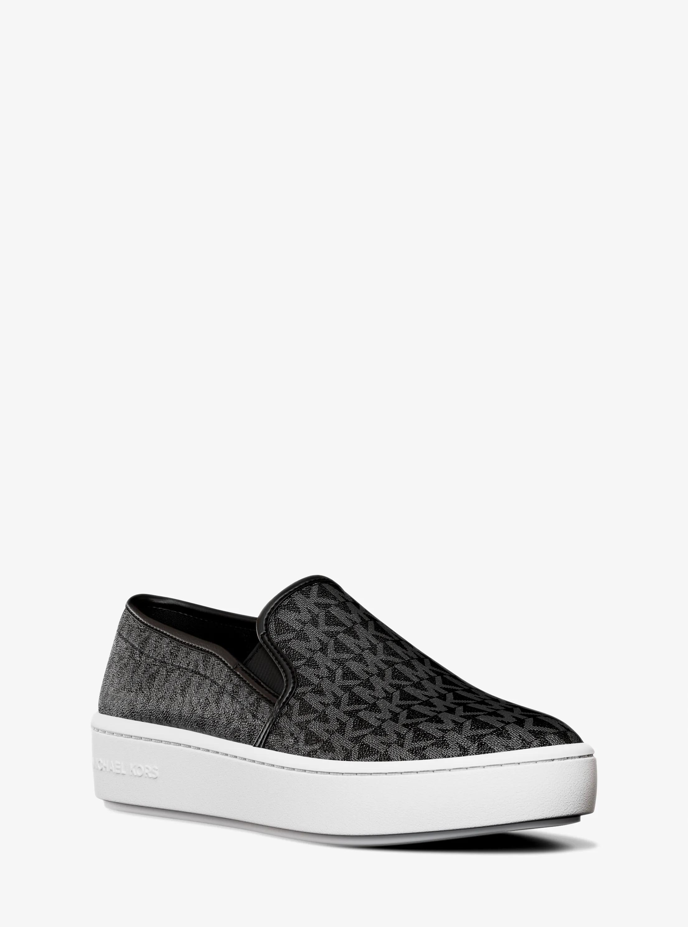 Espadrille &agrave; enfiler Teddi &agrave; logo Signature in NOIR | Michael Kors