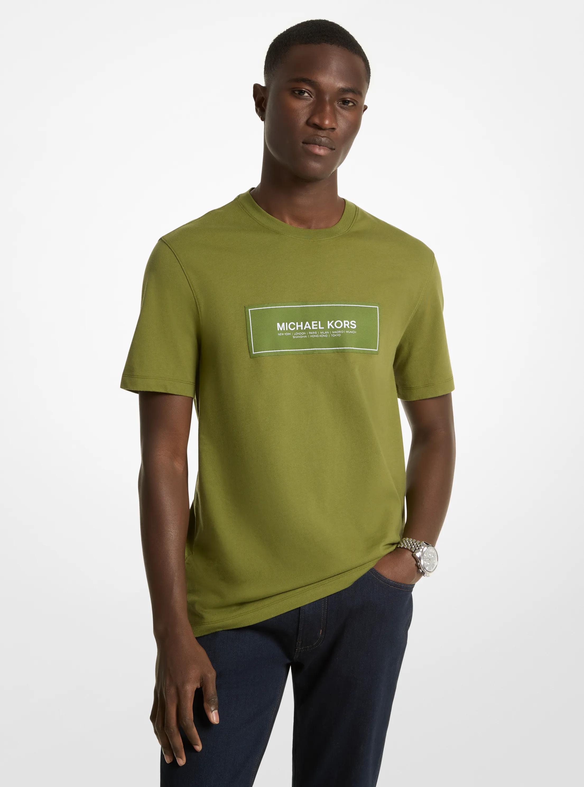 Logo Cotton T-Shirt in EVERGREEN | Michael Kors