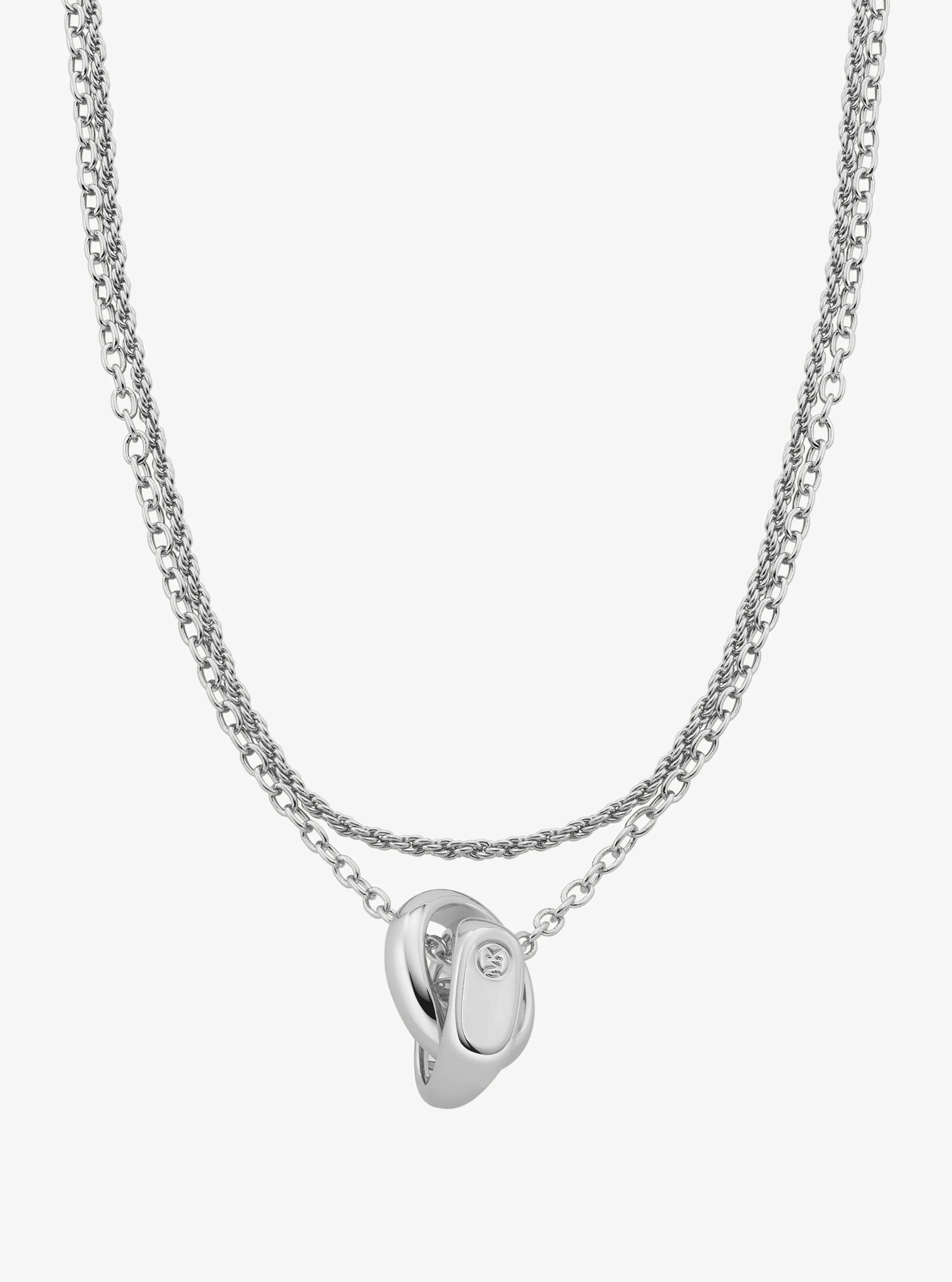 Double Layered Intertwined Necklace in SILVER | Michael Kors