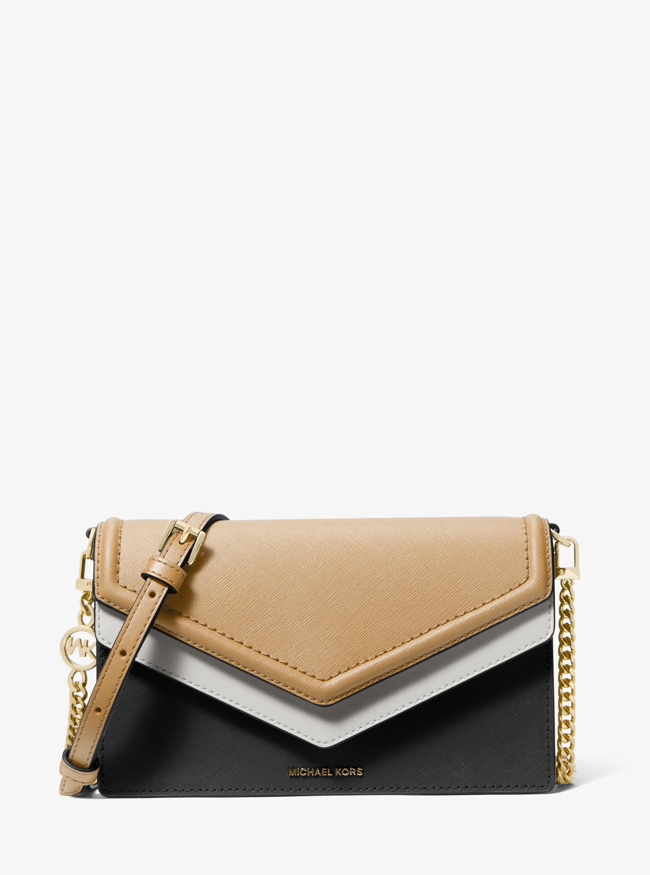Jet Set Large Color-Block Saffiano Leather Envelope Crossbody Bag
