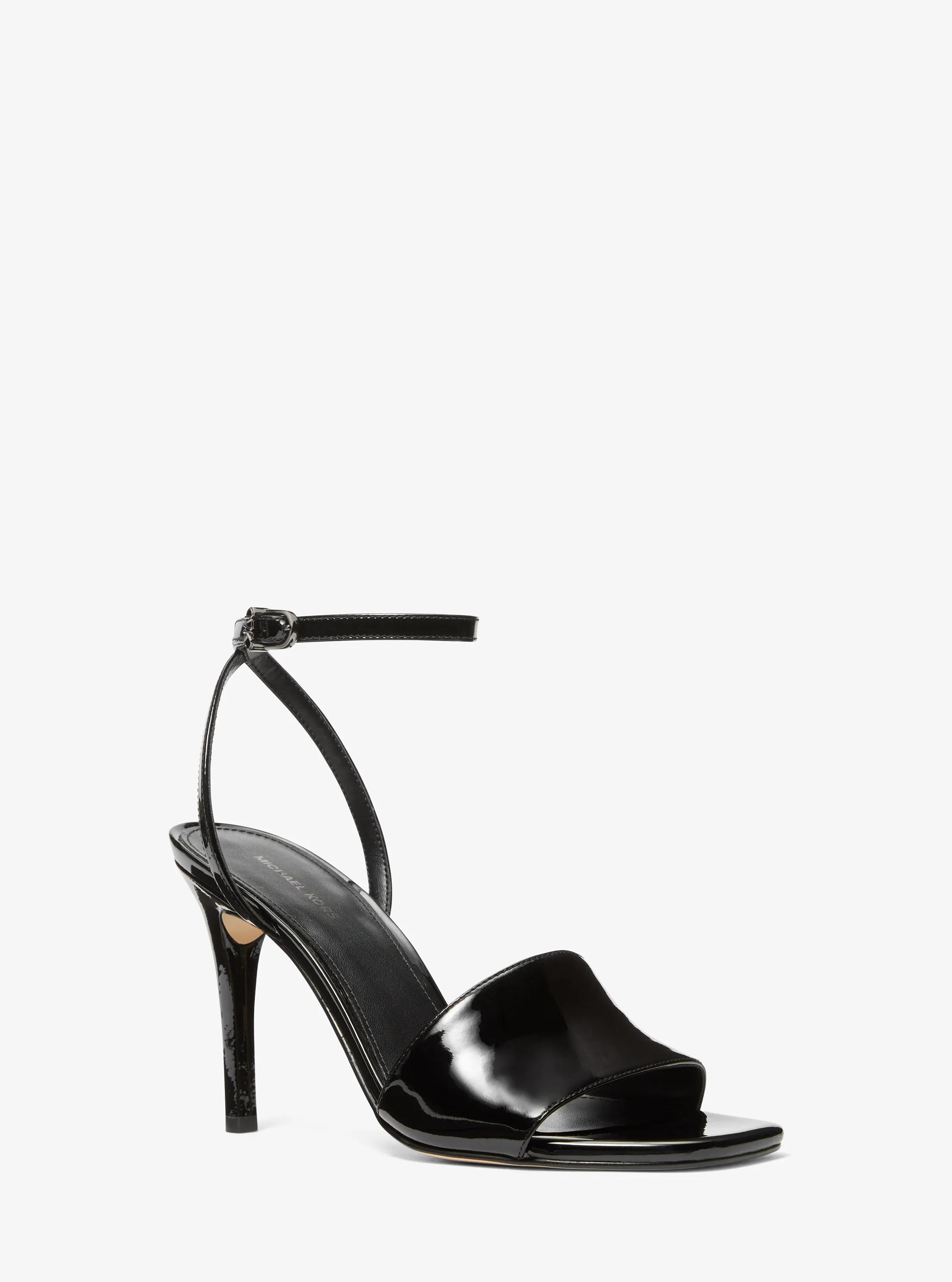 Elyse Patent Leather Sandal in BLACK | Michael Kors