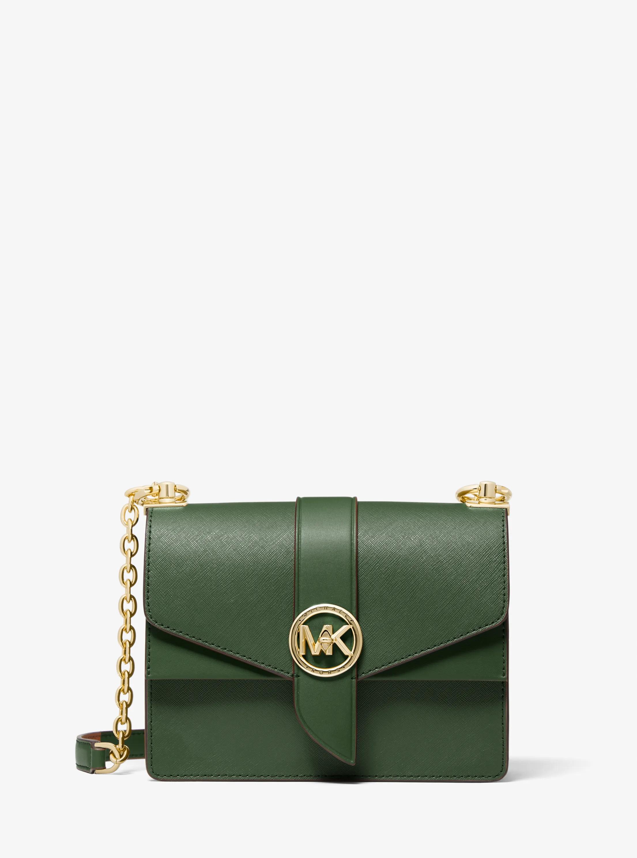 Greenwich Small Saffiano Leather Crossbody Bag in AMAZON GREEN | Michael Kors