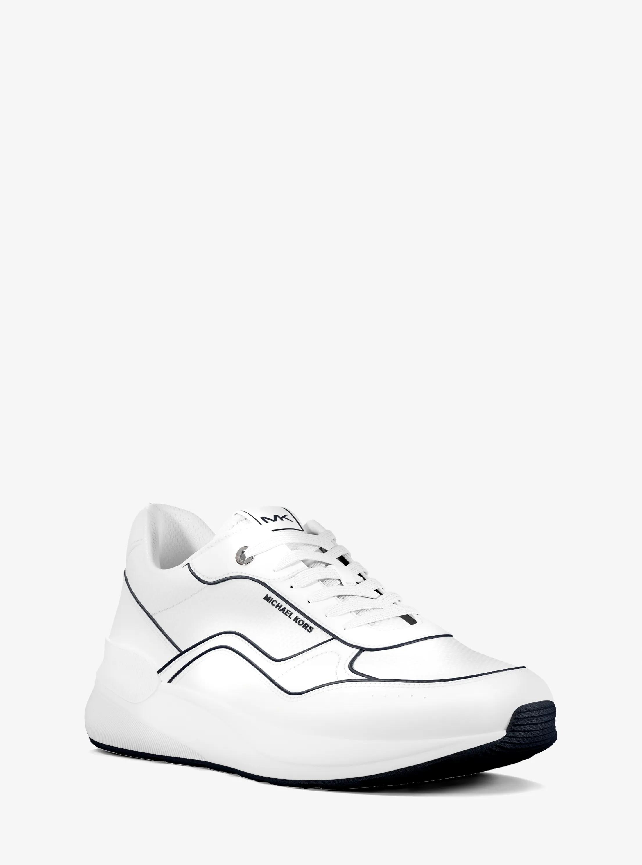 Trevor Leather and Mesh Trainer in NAVY/WHITE | Michael Kors