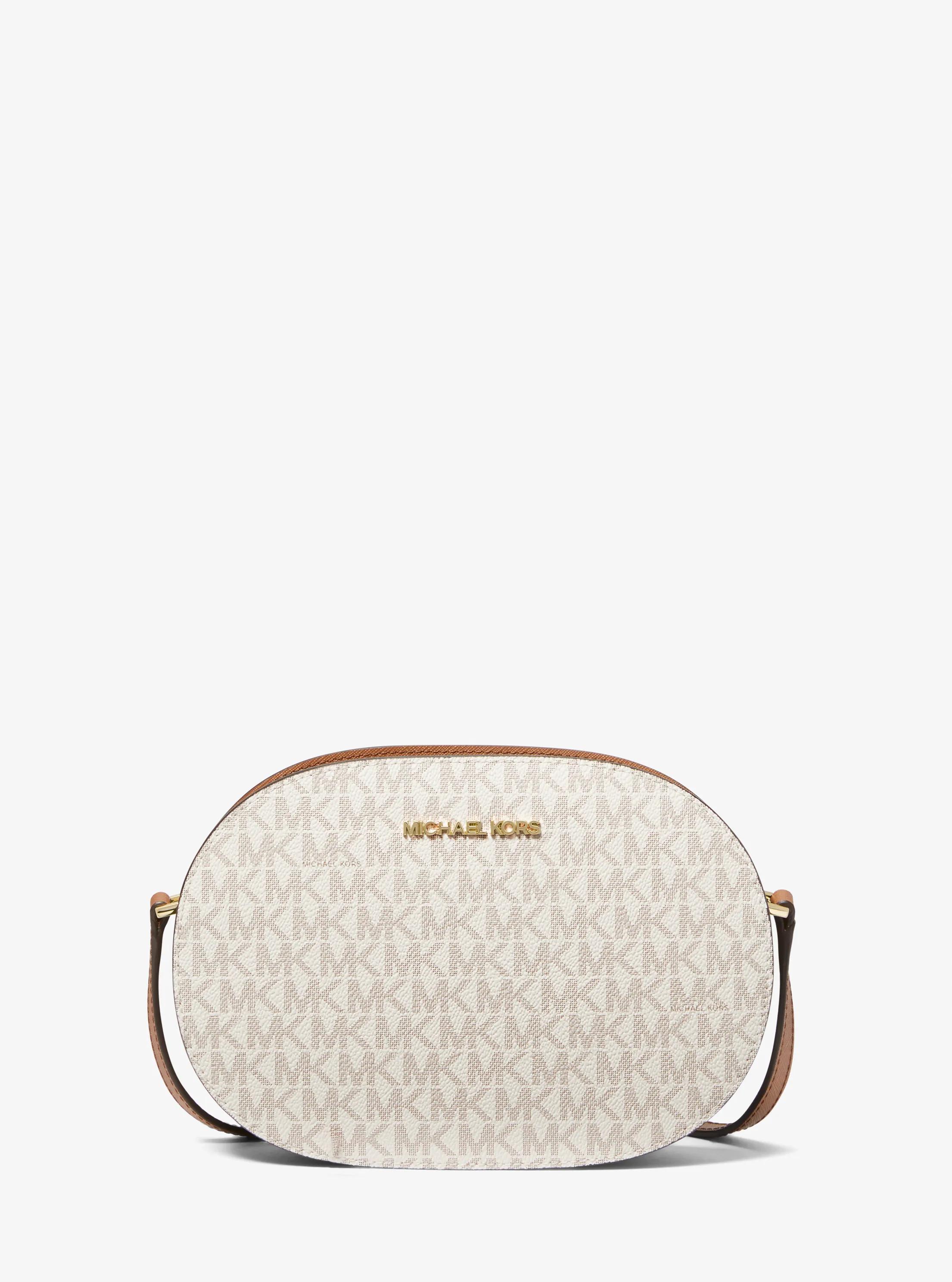 Jet Set Travel Medium Signature Logo Crossbody Bag in VANILLA | Michael Kors