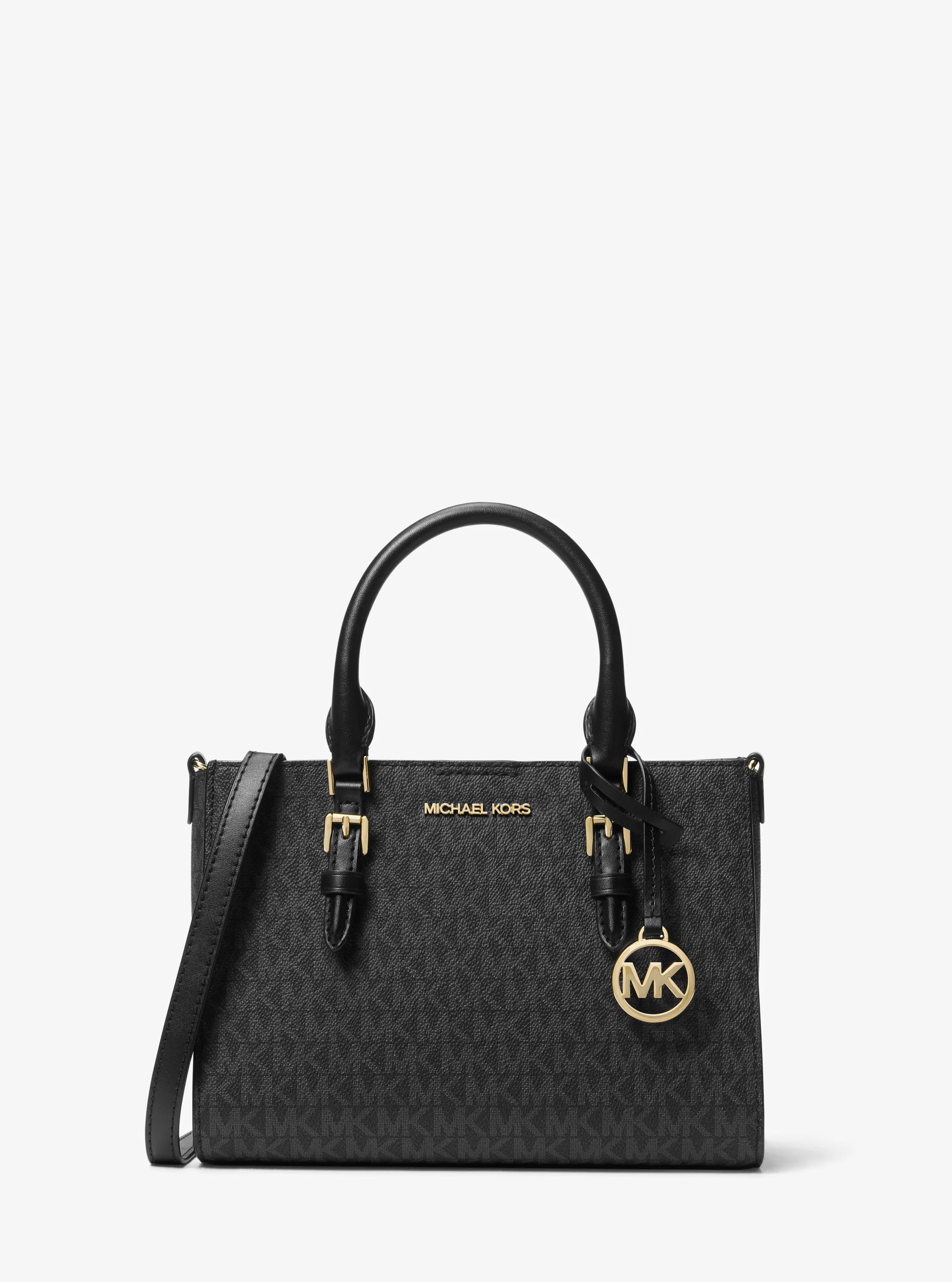 Charlotte Small 2-in-1 Logo Satchel in BLACK | Michael Kors