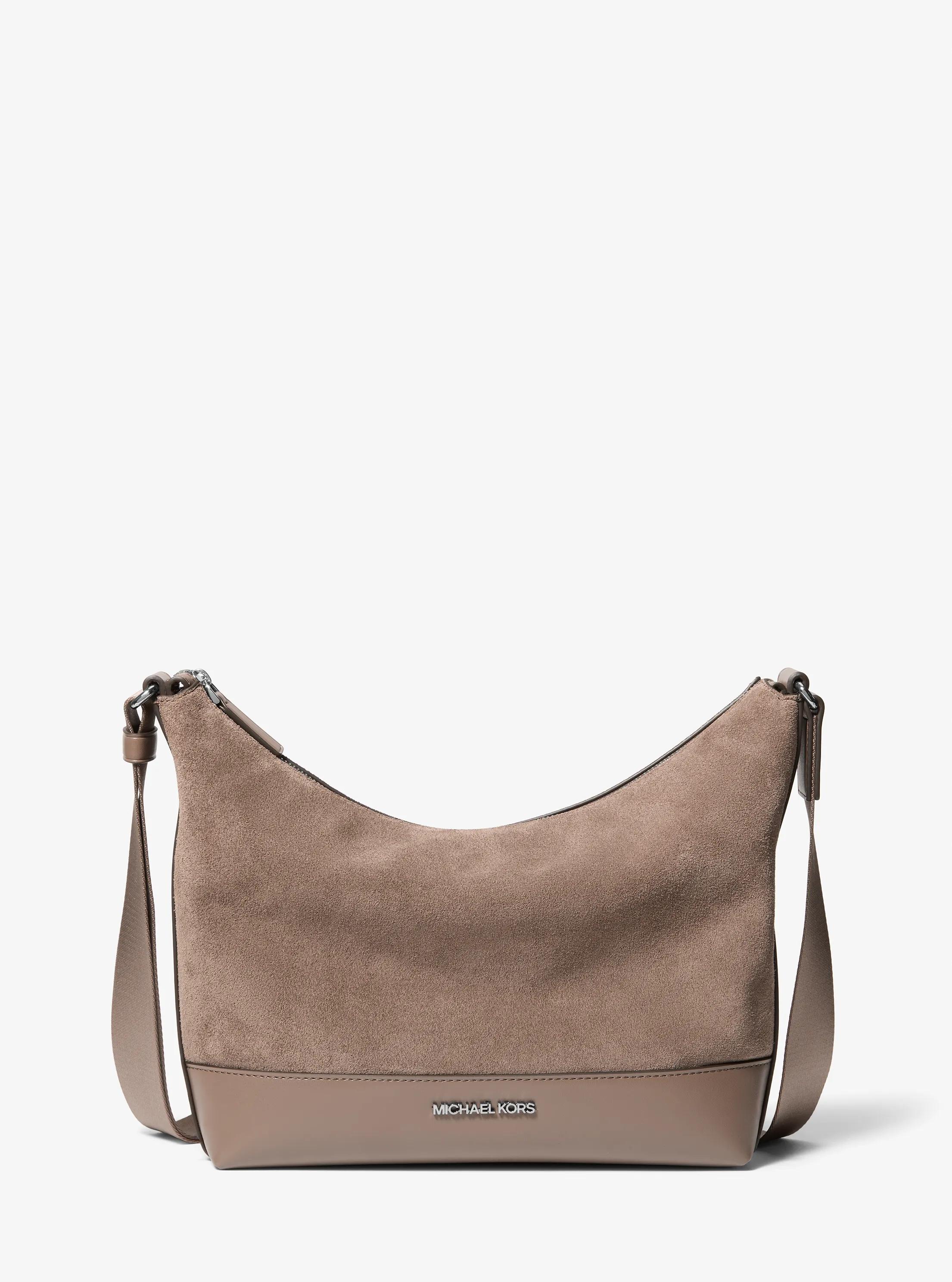 Cooper Suede Crossbody Bag in MUSHROOM | Michael Kors