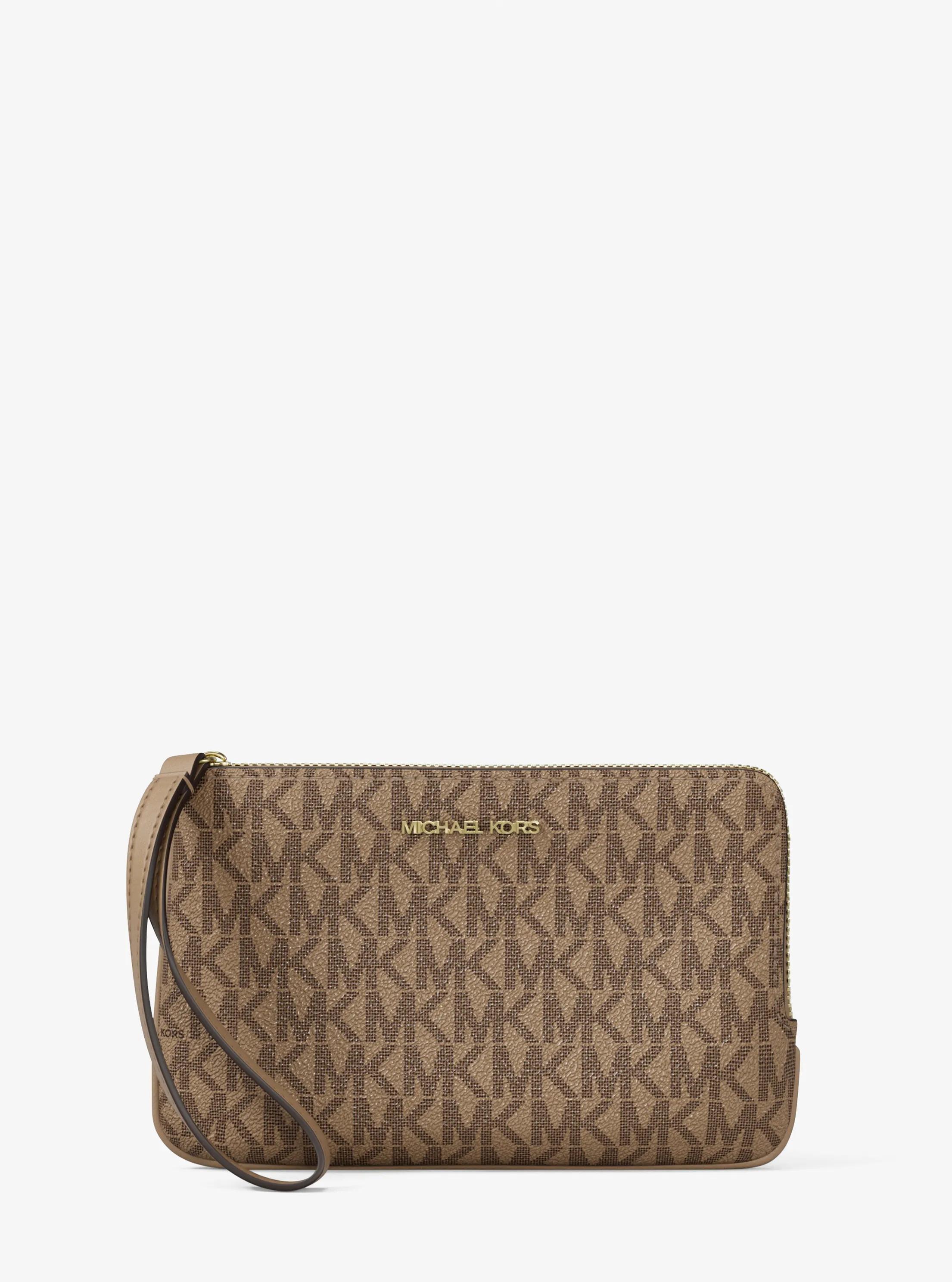 Bolso de pulsera Jet Set Travel peque&ntilde;o con logotipo exclusivo in CAMEL | Michael Kors