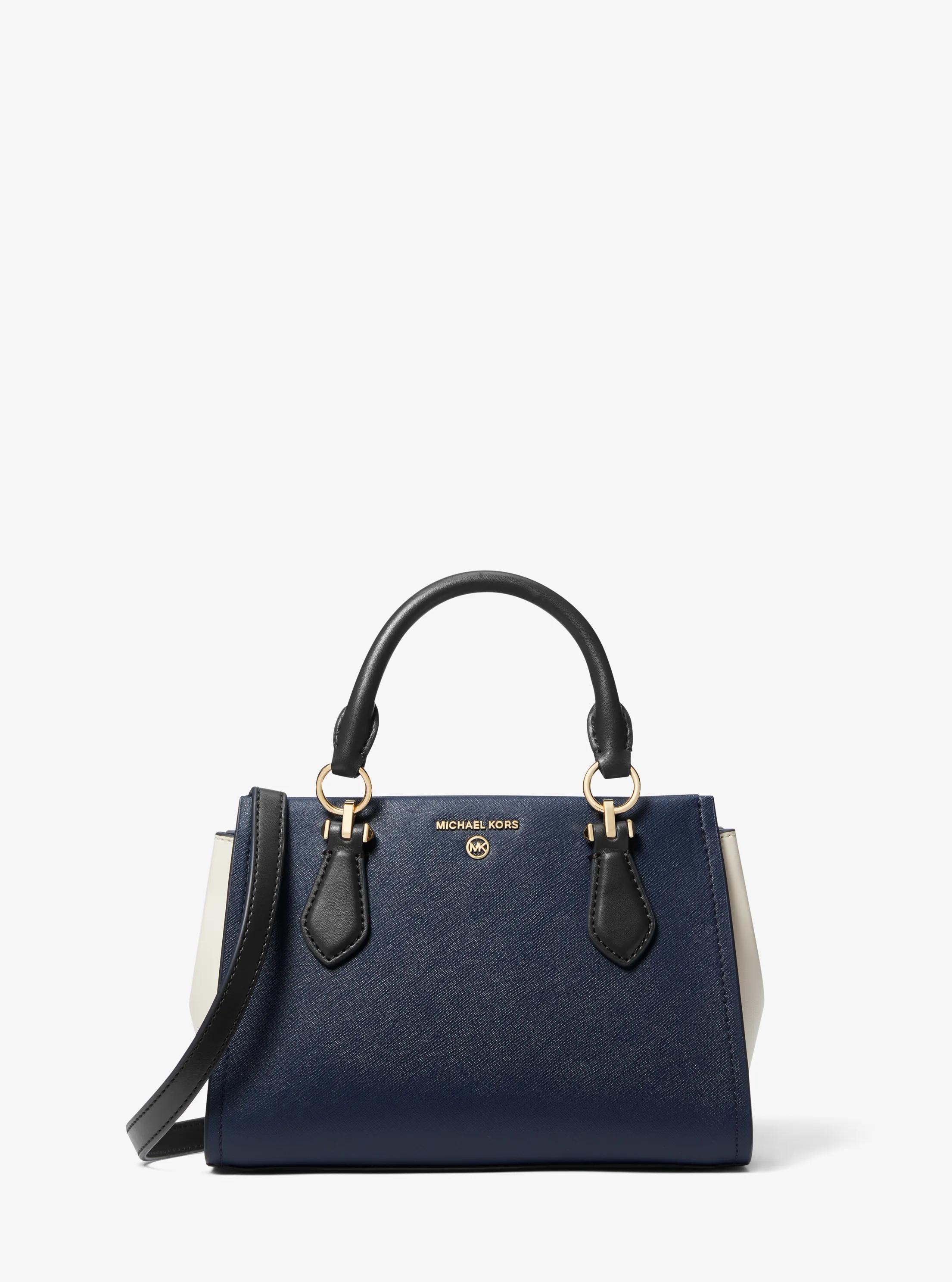 Marilyn Small Color-Block Saffiano Leather Crossbody Bag in NAVY MULTI | Michael Kors