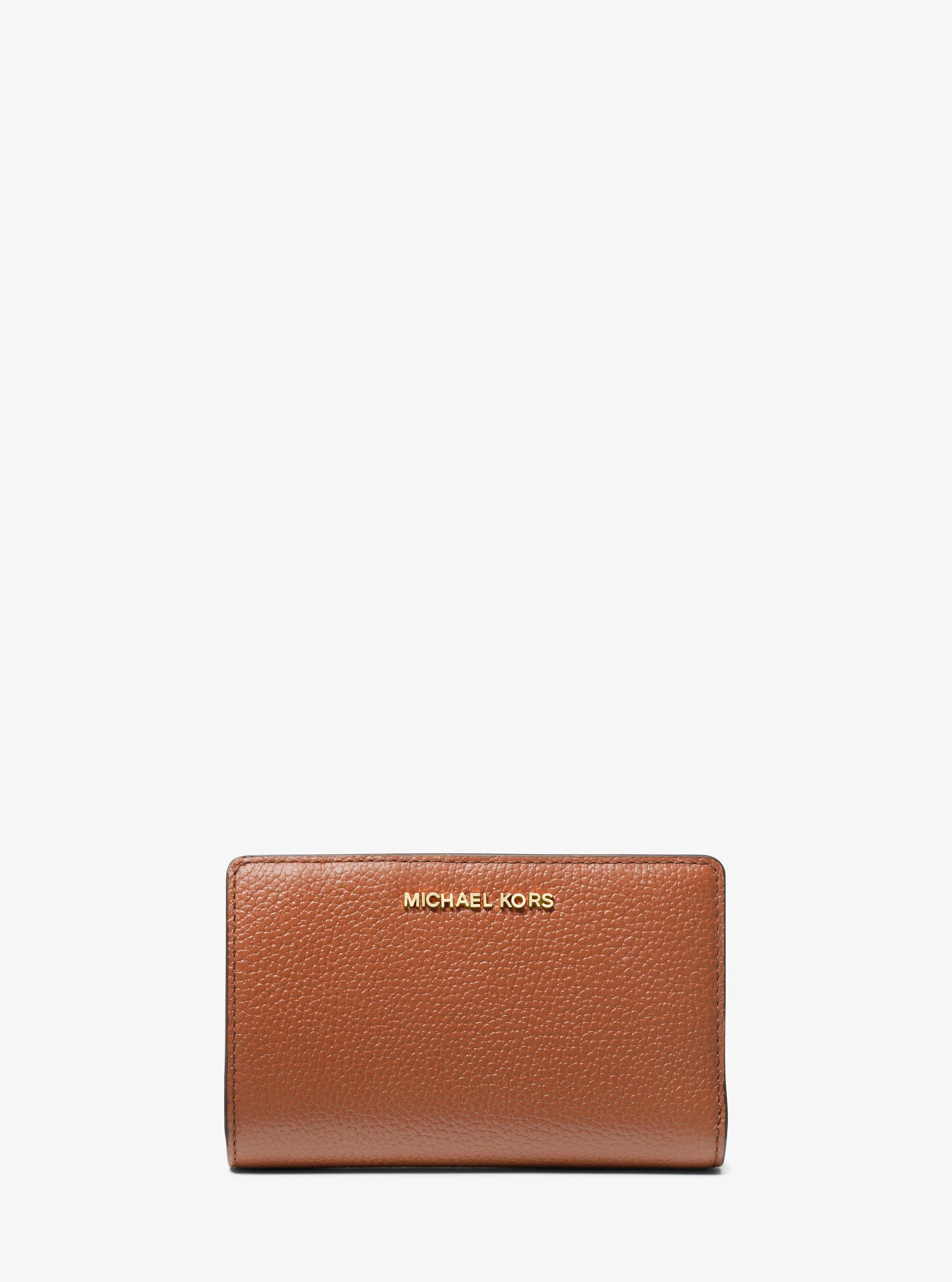 Medium Pebbled Leather Wallet in LUGGAGE | Michael Kors