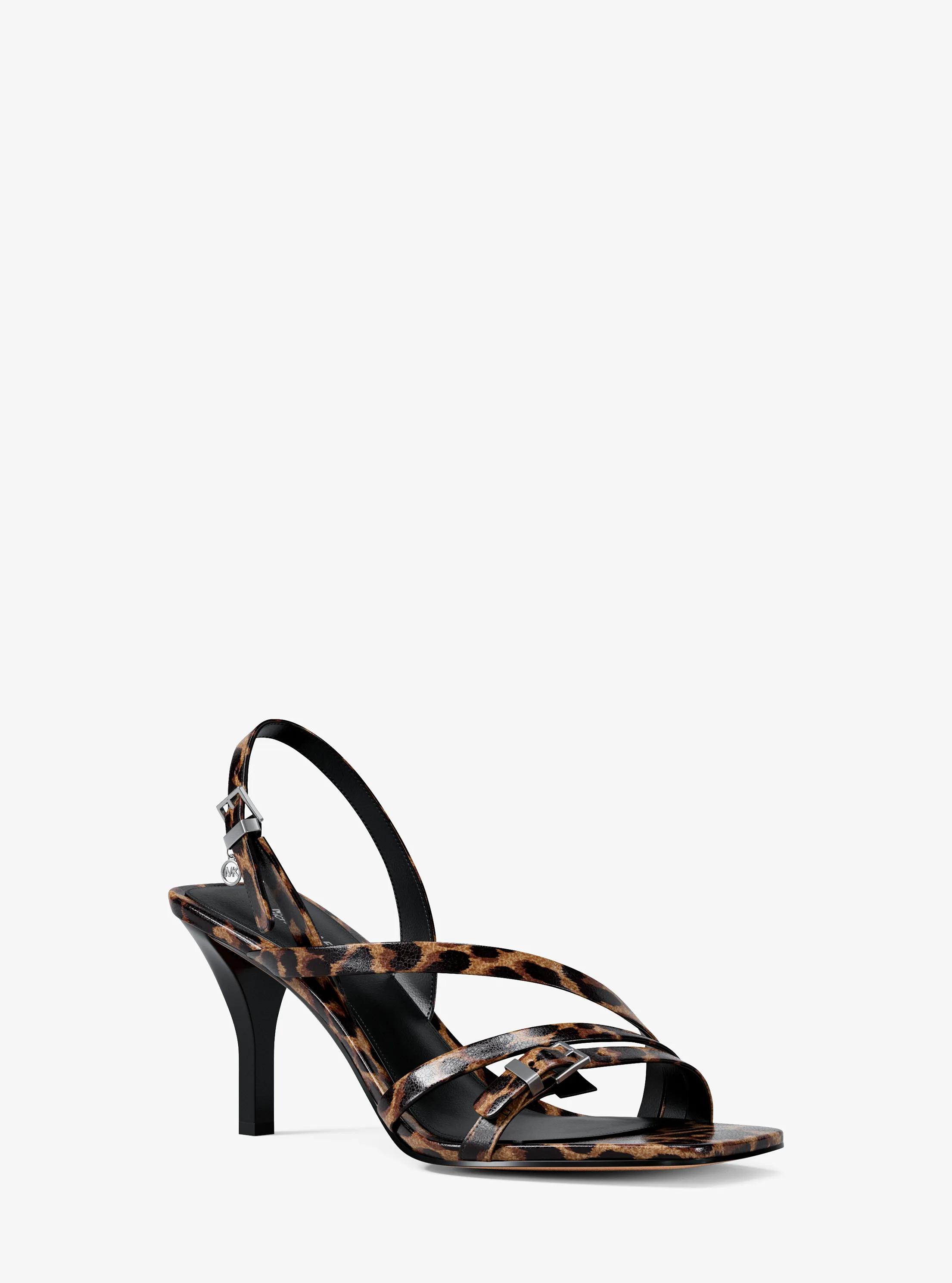 Sandalo Yvette con stampa leopardata in CAMMELLO SCURO MULTI | Michael Kors