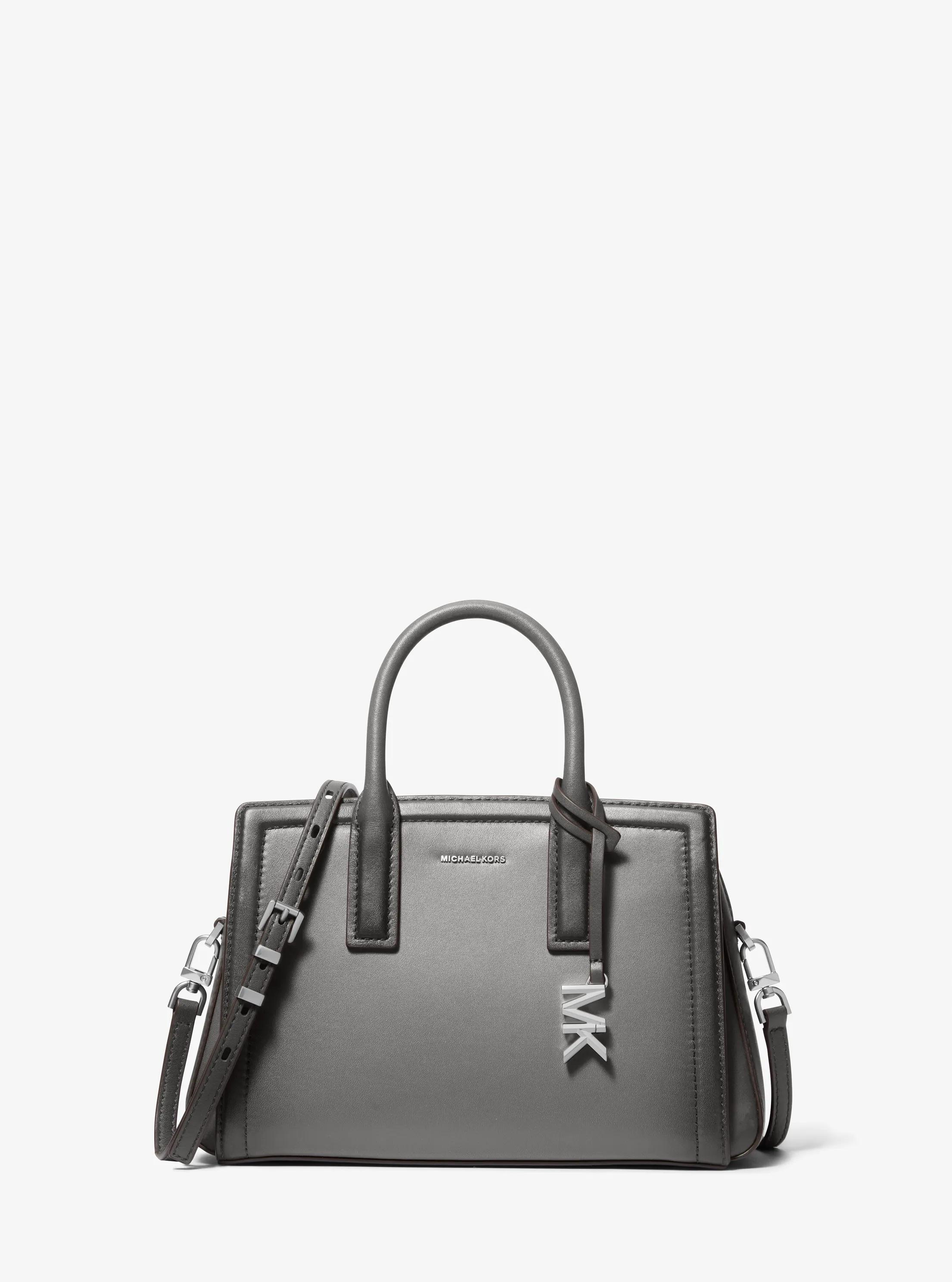 Laila Small Burnished Leather Satchel in STORM | Michael Kors