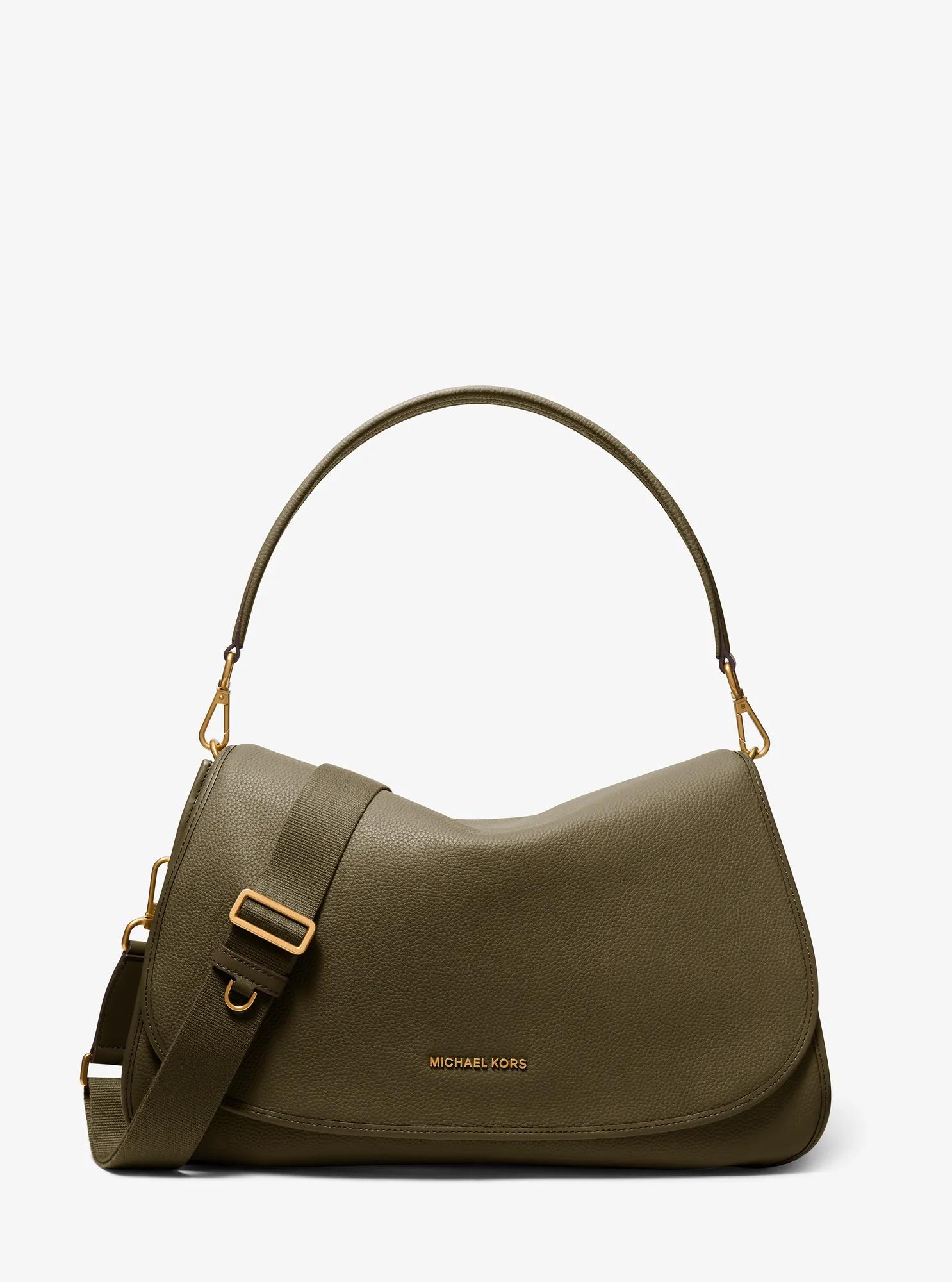 Holmes Extra-Large Pebbled Leather Convertible Messenger Bag in LODEN | Michael Kors