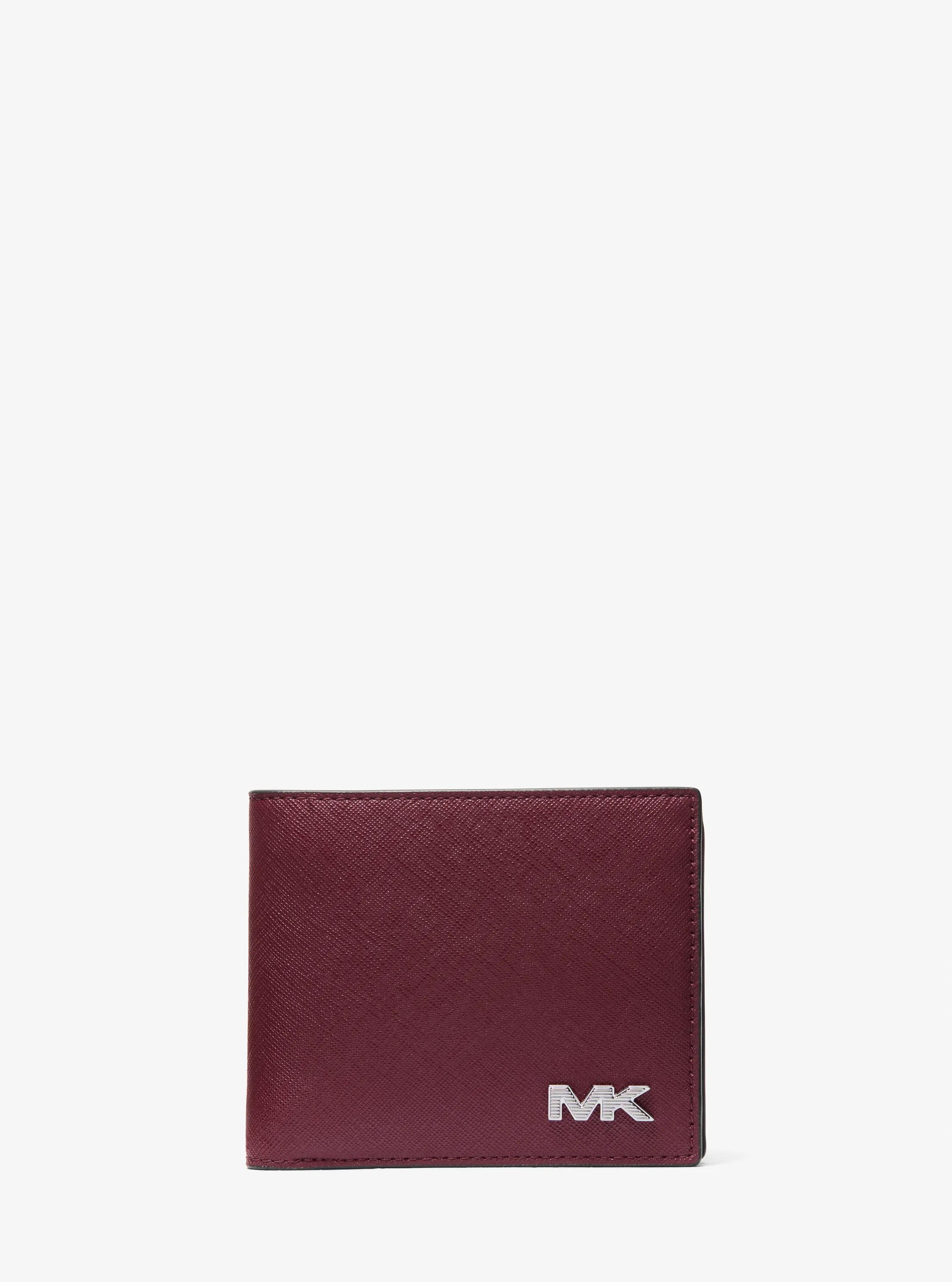 Rivington Leather Billfold Wallet With Coin Pouch in ROUGE POURPRE | Michael Kors