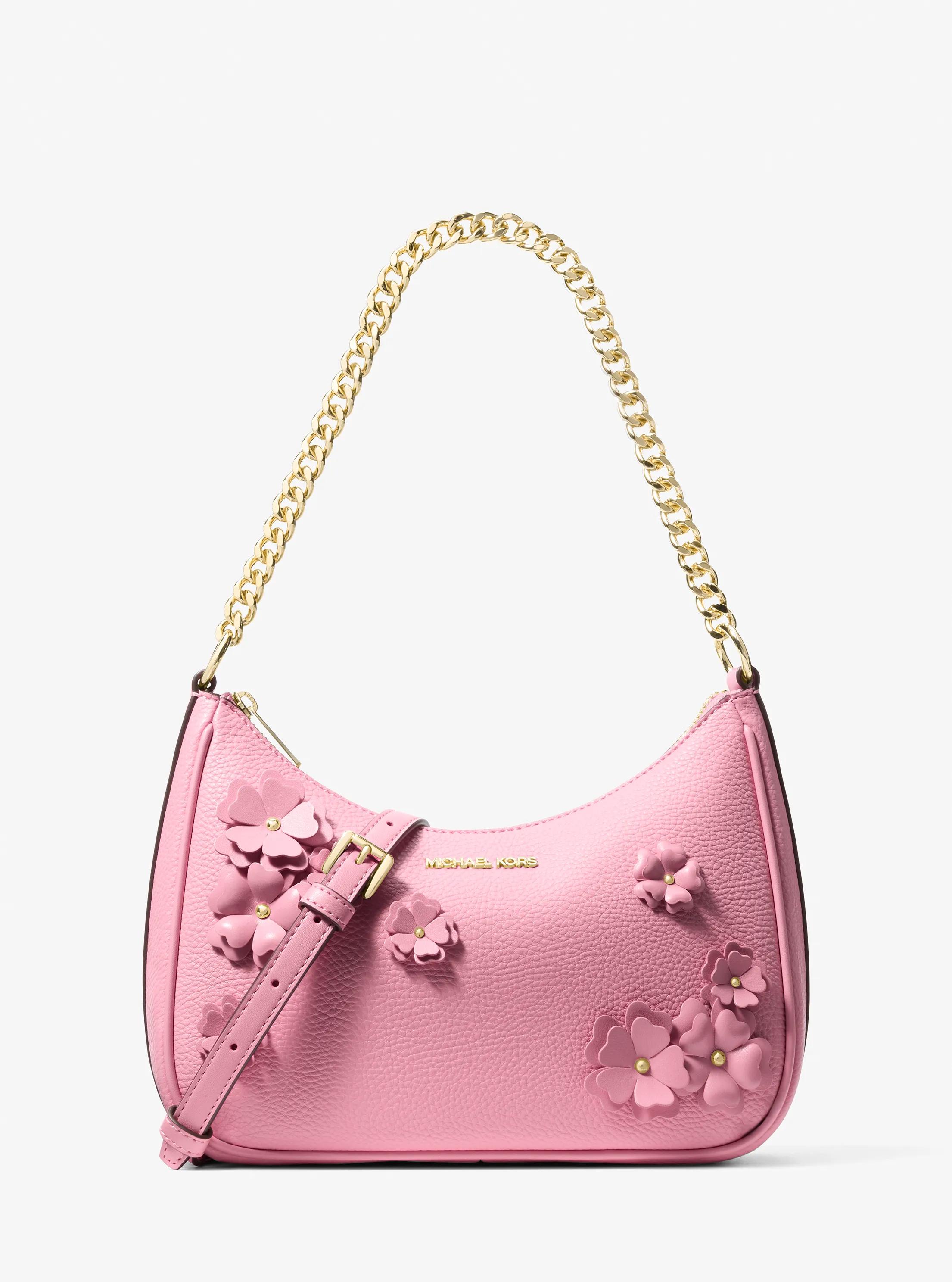 華の花 MICHAEL KORS バッグ セット Jet Set Travel Large Embellished Convertible Pochette in CARNATION