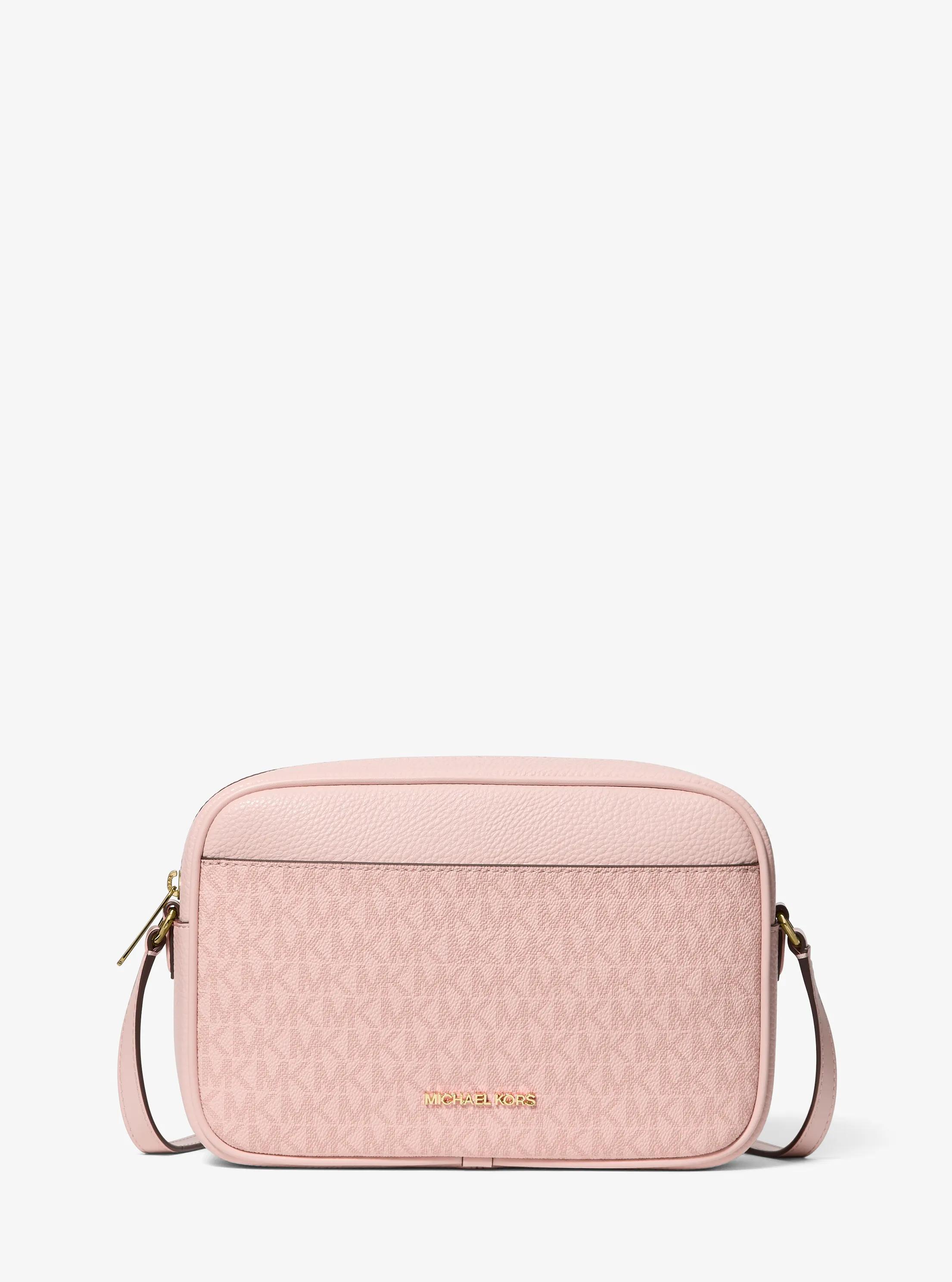 Jet Set Travel Large Signature Logo Camera Crossbody Bag in POWDER BLUSH | Michael Kors