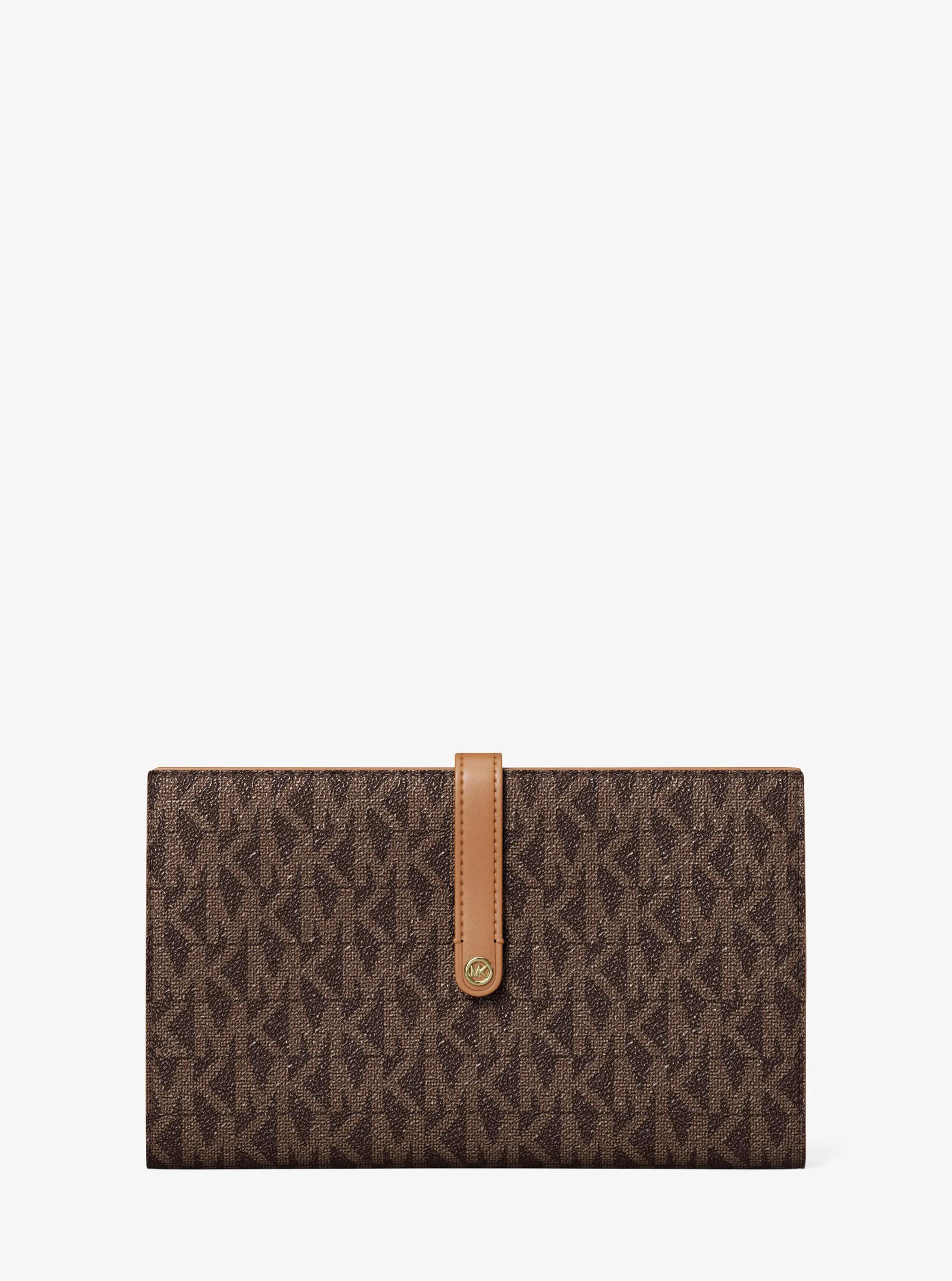 Grand portefeuille Jet Set Travel &agrave; logo Signature in BRONZE/NOISETTE | Michael Kors