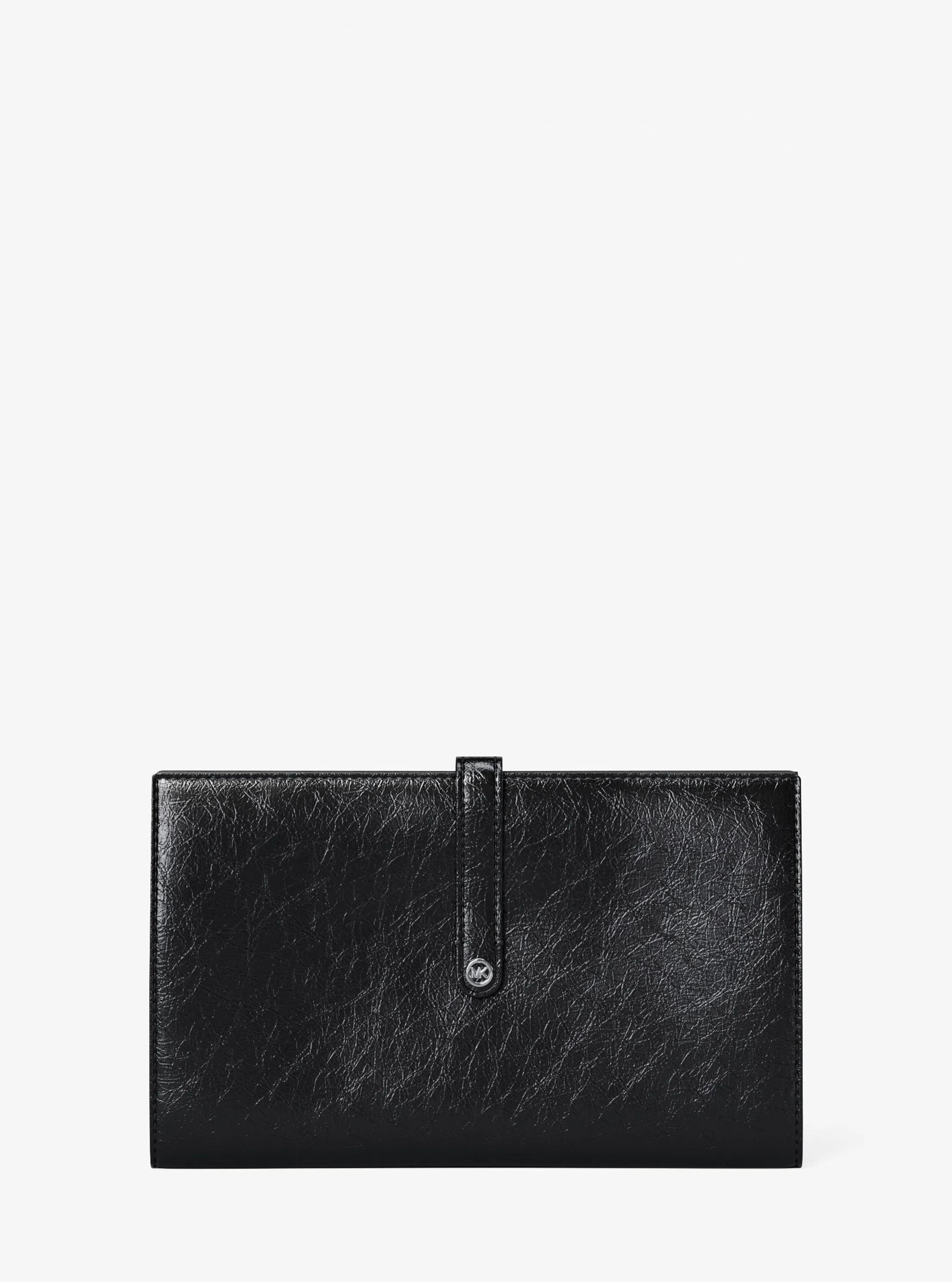 MK Portefeuille Jet Set Travel de taille moyenne verni - Noir - Michael Kors