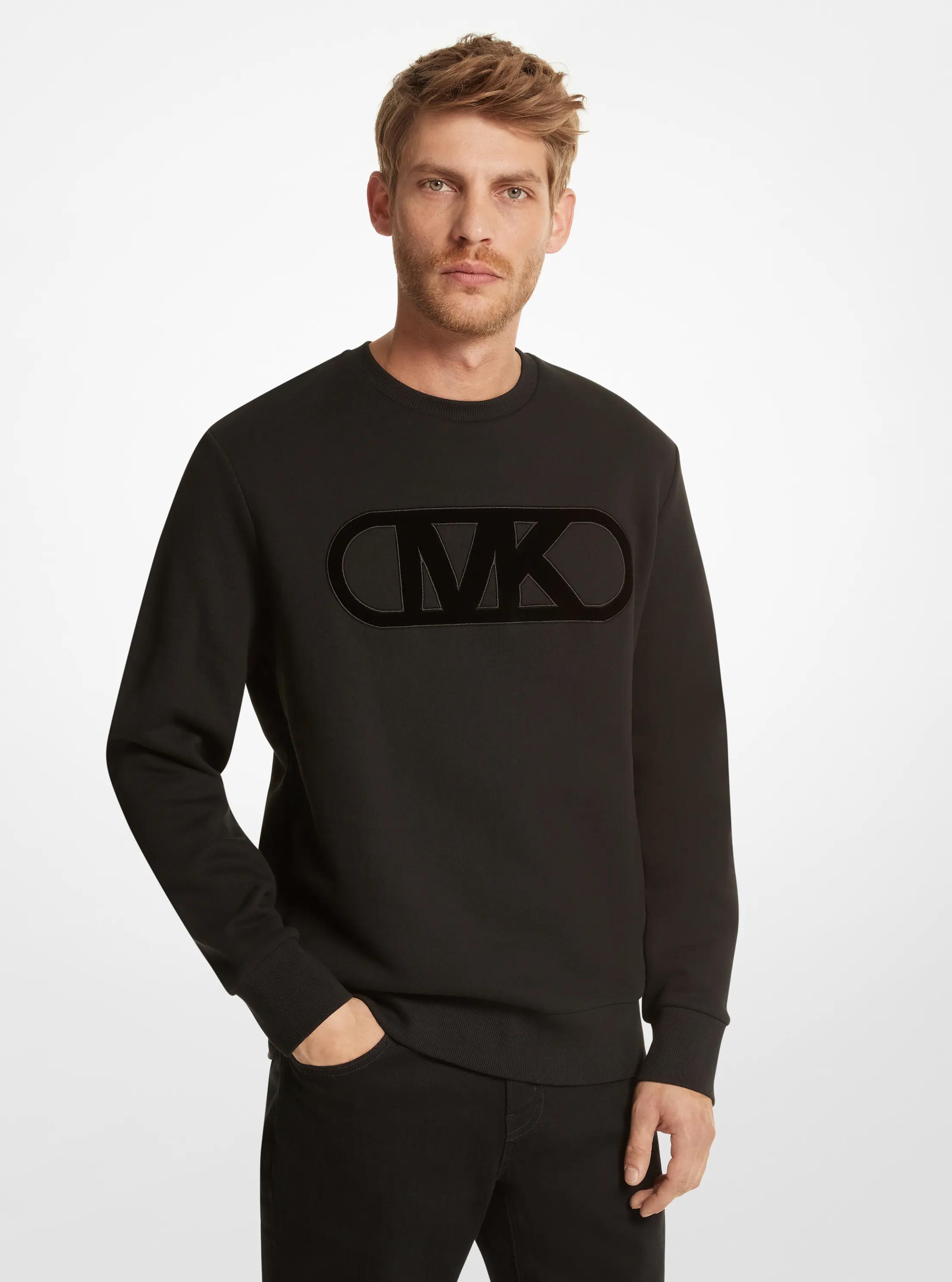Empire Logo Organic Cotton Sweatshirt in BLACK | Michael Kors