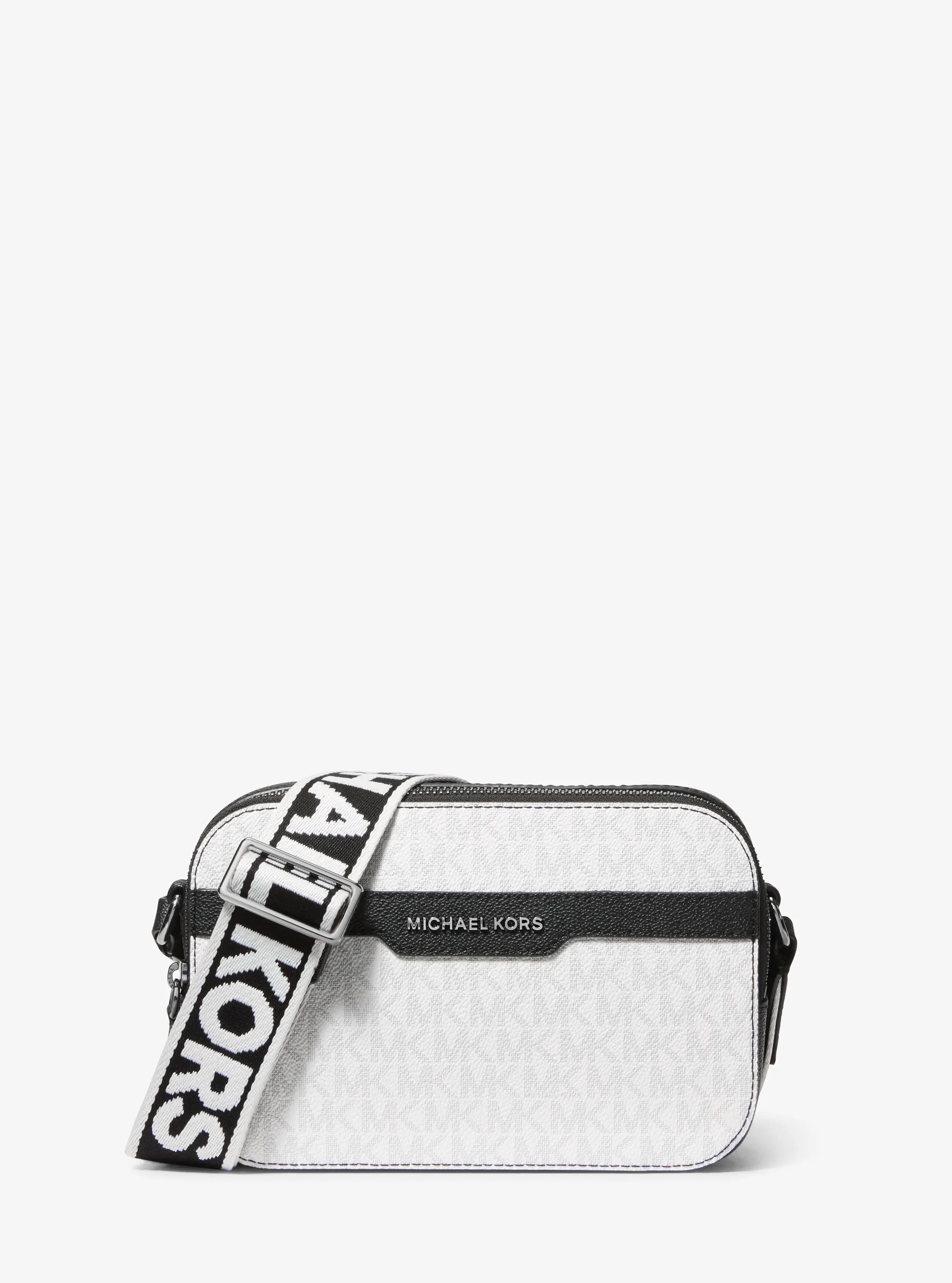 Sac &agrave; bandouli&egrave;re pour cam&eacute;ra Hudson &agrave; logo Signature in BLANC &Eacute;CLATANT | Michael Kors