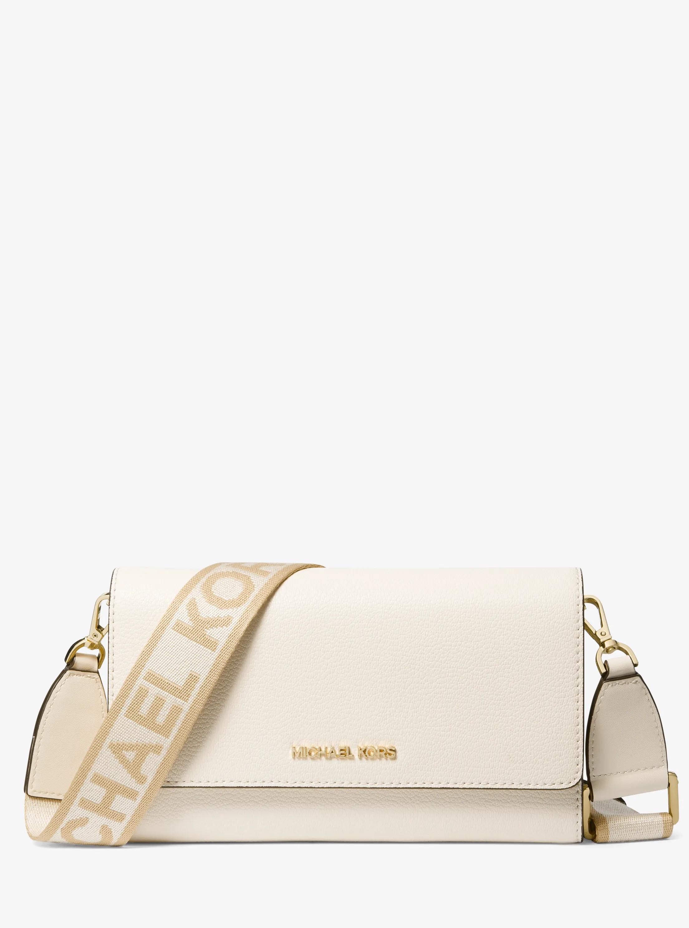 Jet Set Large Leather Crossbody Bag in LT CREAM | Michael Kors
