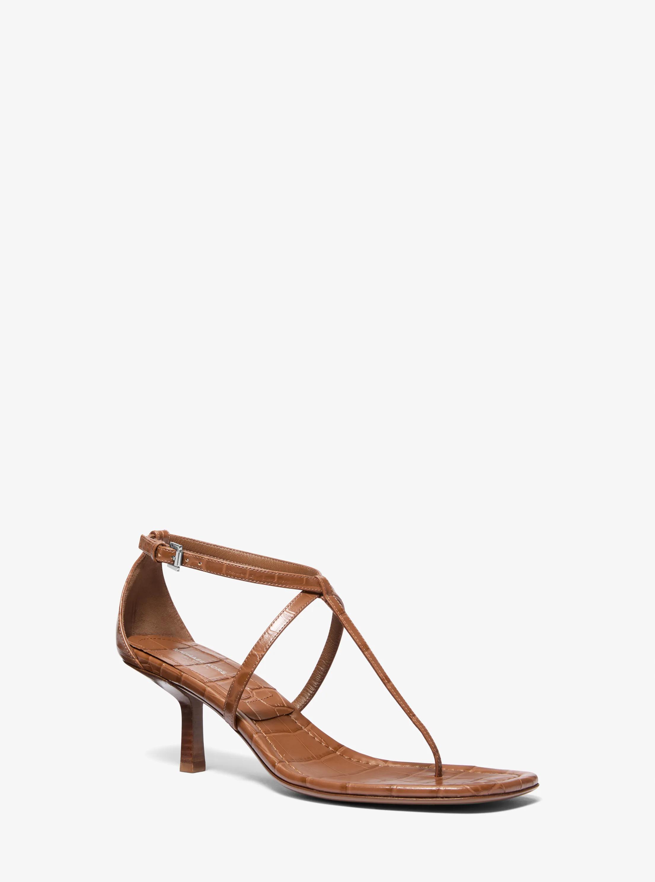 Sandalia Anna de piel con relieve de cocodrilo in RAMA | Michael Kors
