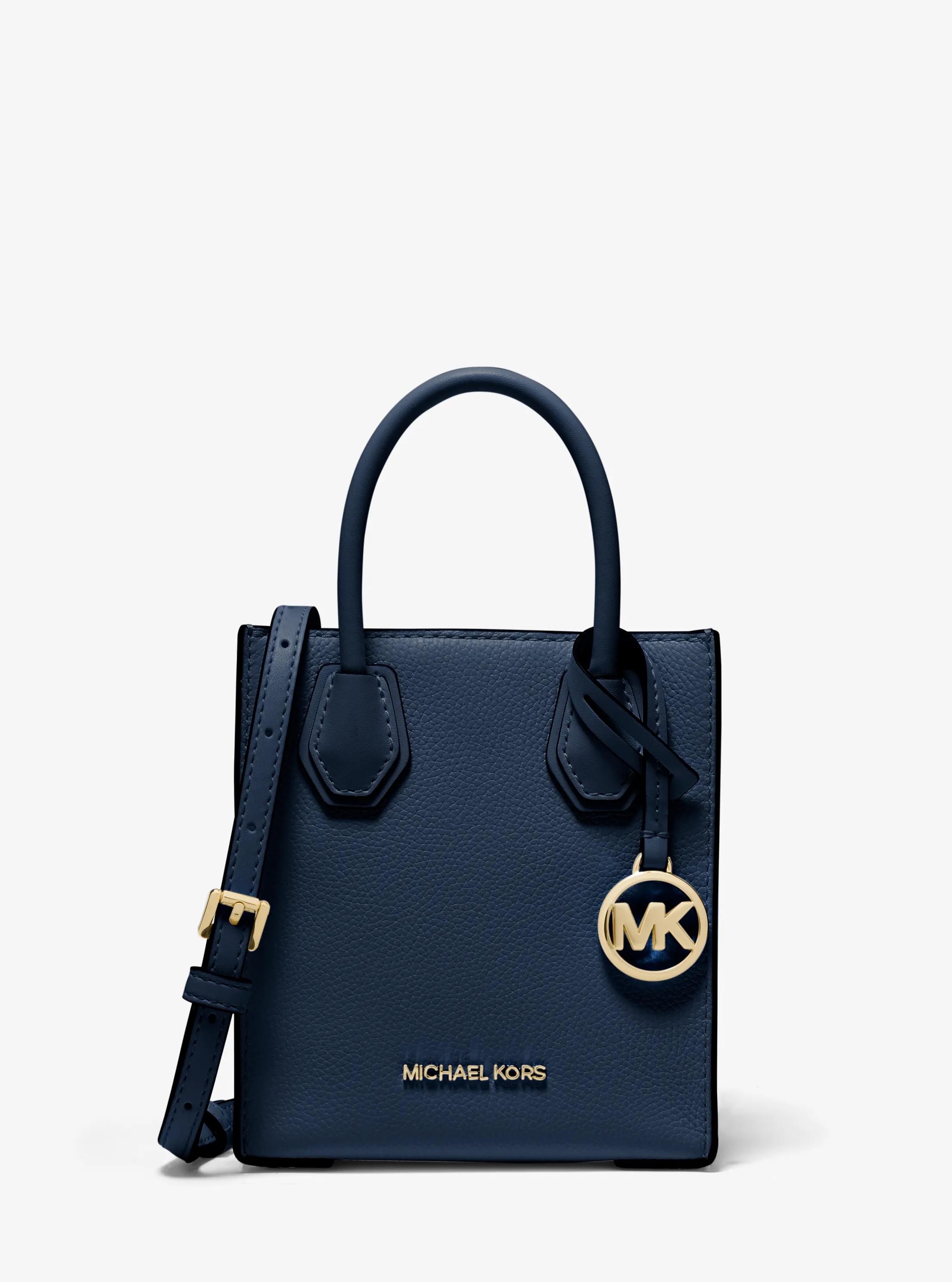 Mercer Extra-Small Pebbled Leather Crossbody Bag in NAVY | Michael Kors