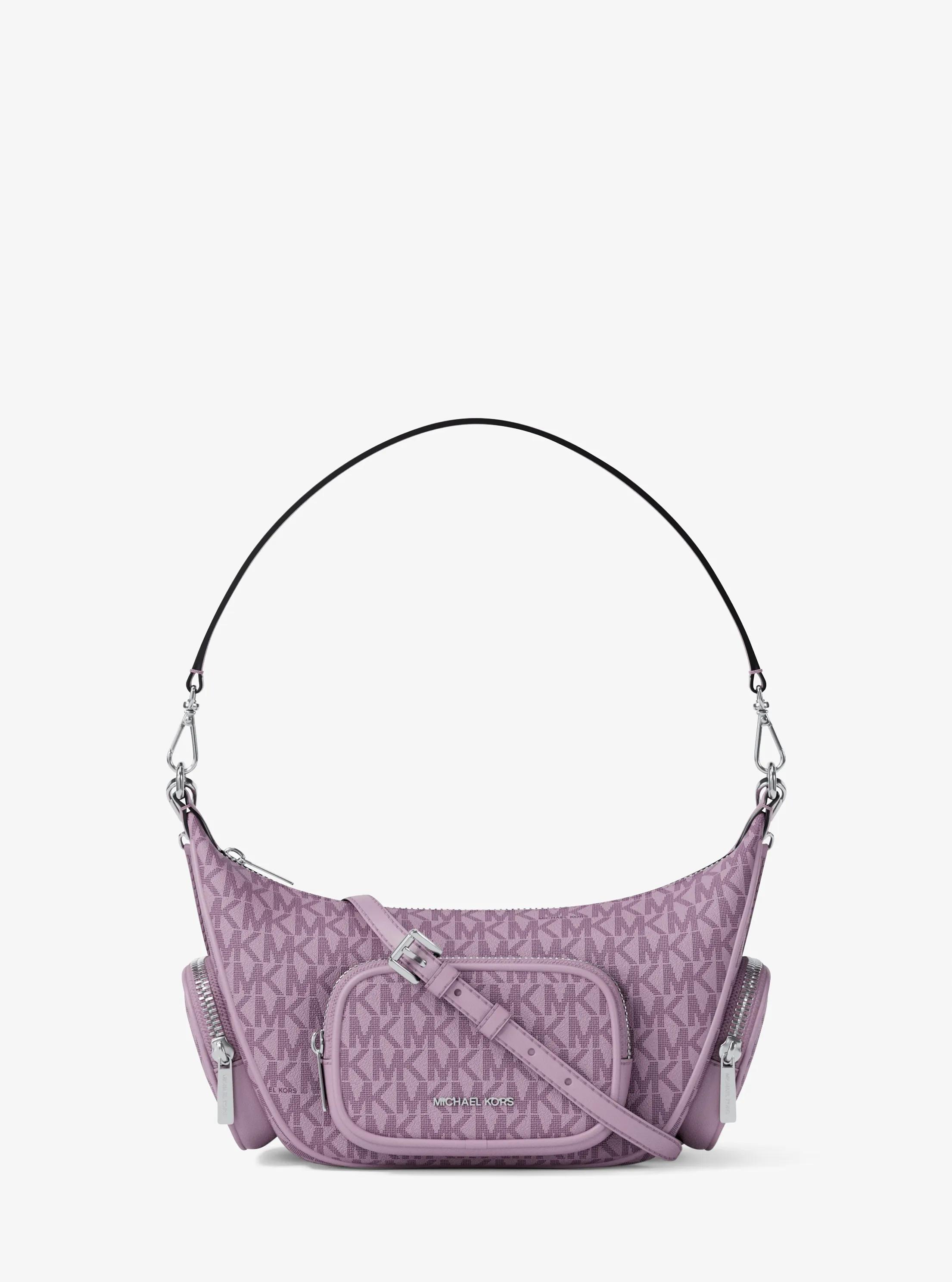Petit sac &agrave; &eacute;paule convertible Merritt &agrave; logo Signature in QUARTZ P&Acirc;LE | Michael Kors