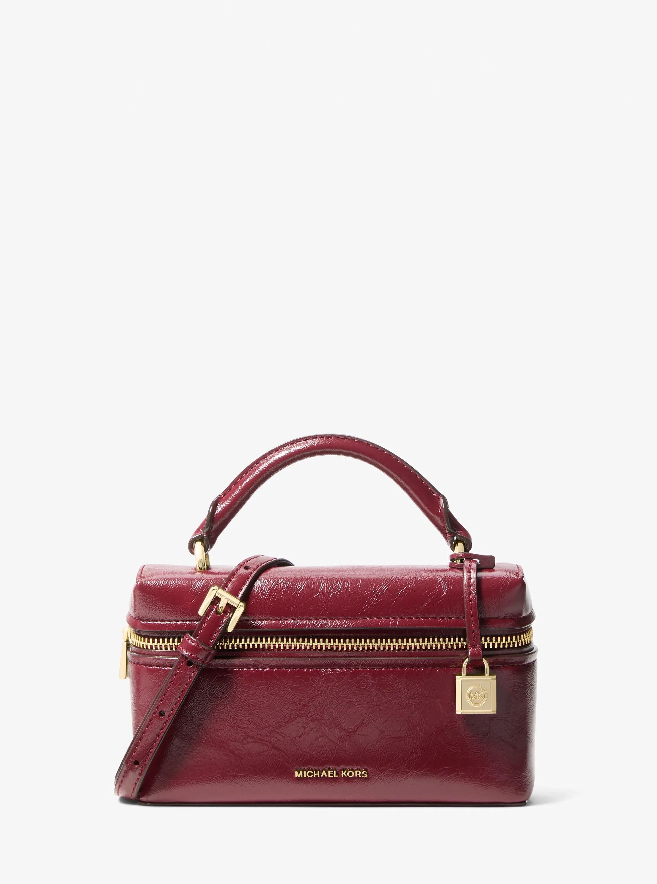 Jana Extra-Small Patent Crossbody Bag in DEEP RED | Michael Kors