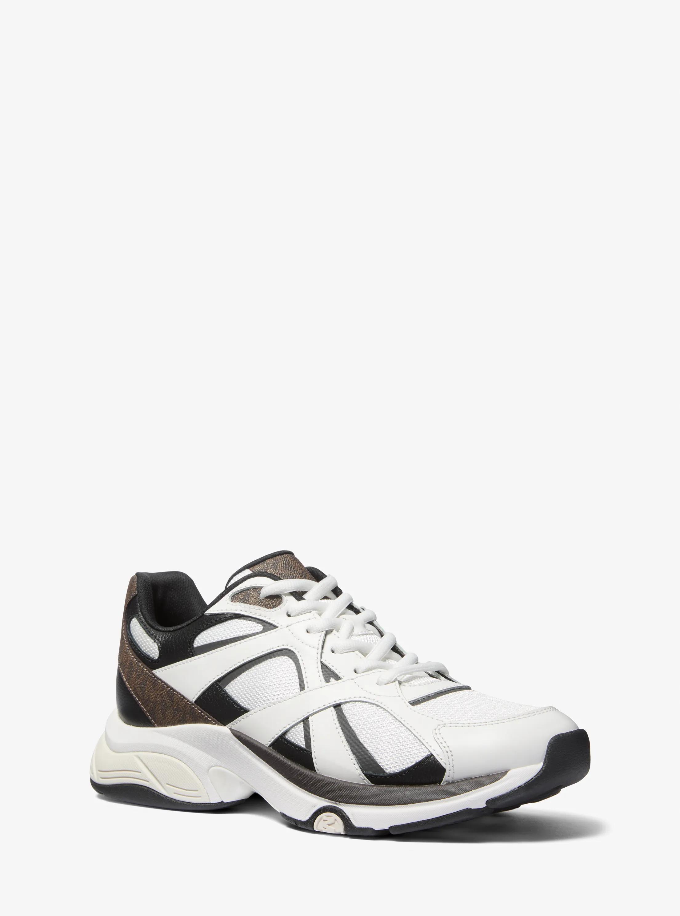 Leo Mixed-Media Trainer in BROWN MULTI | Michael Kors