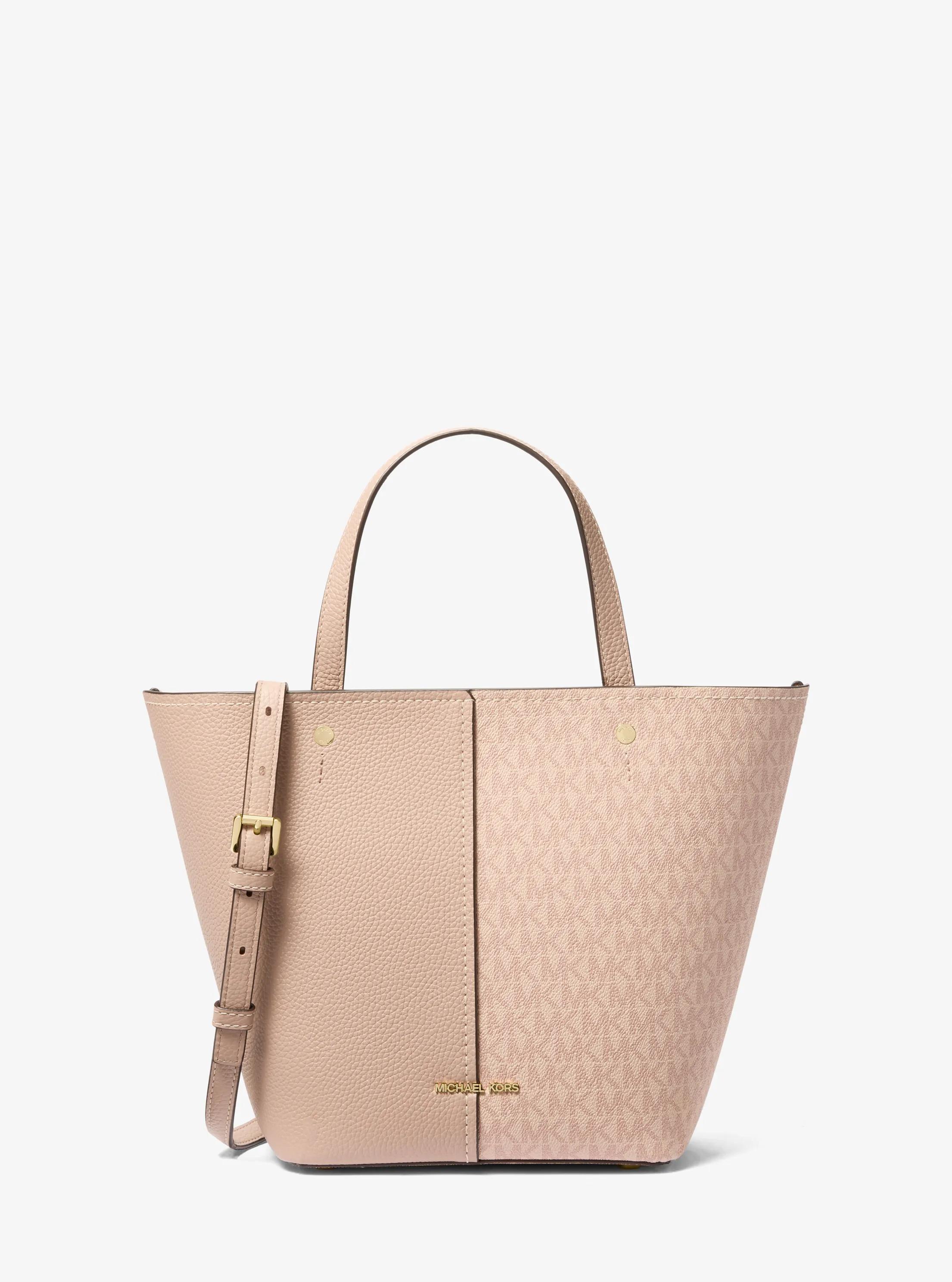Bolso tote Flora mediano de piel granulada con logotipo in BALLET | Michael Kors