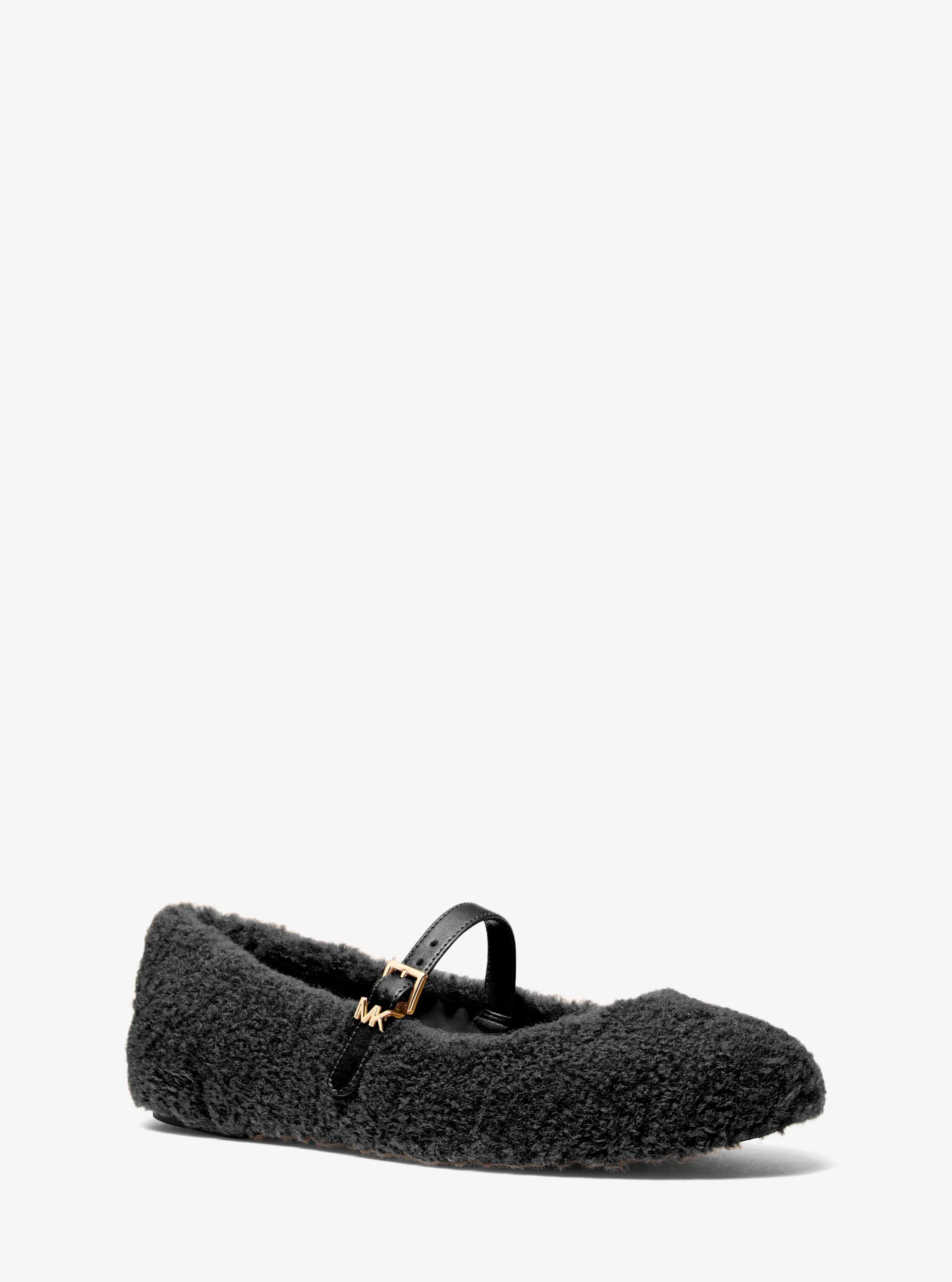 Chausson de ballet Mara en fausse toison d&rsquo;agneau in NOIR | Michael Kors
