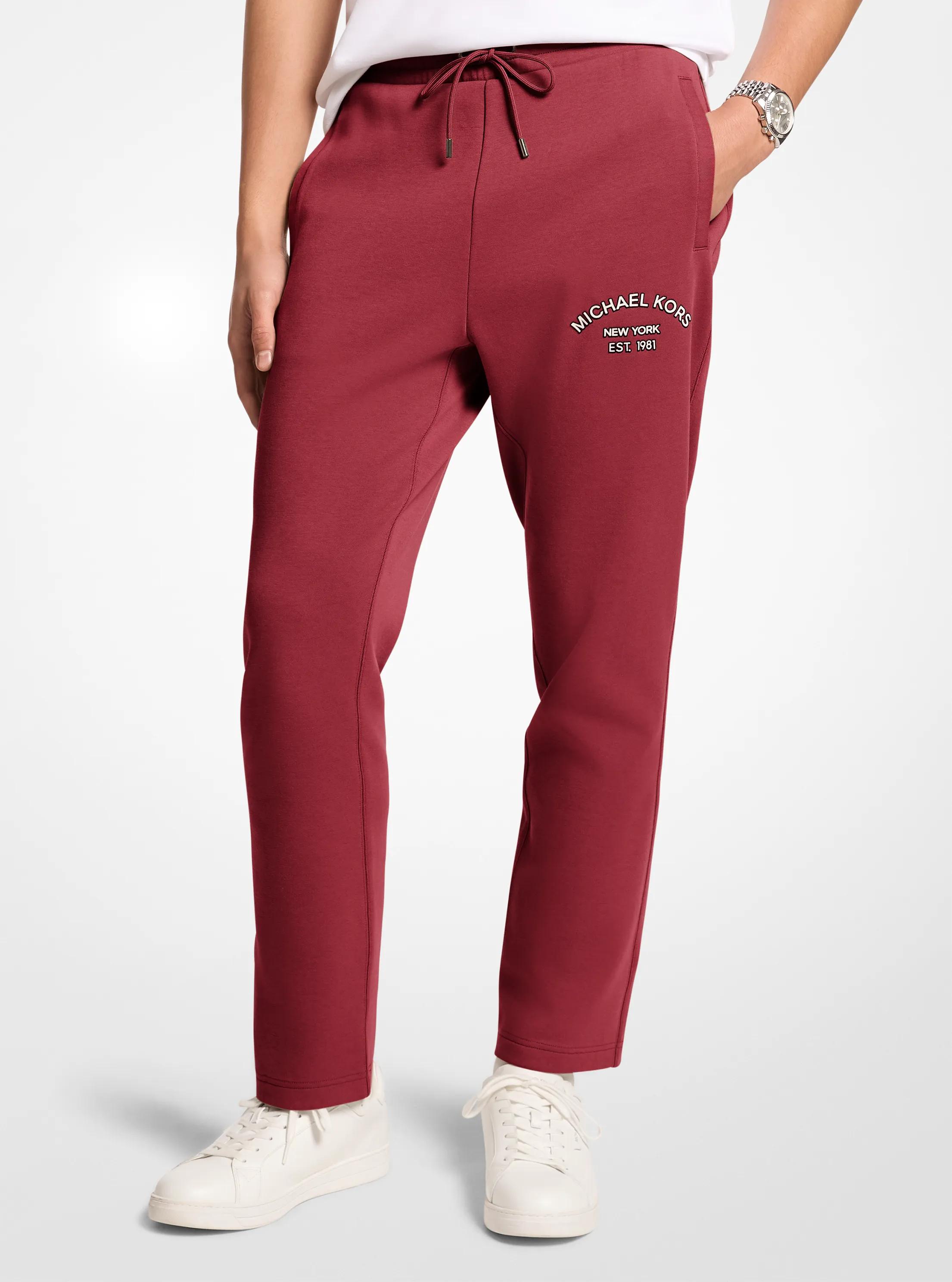 Logo Cotton Blend Joggers in MAROON | Michael Kors