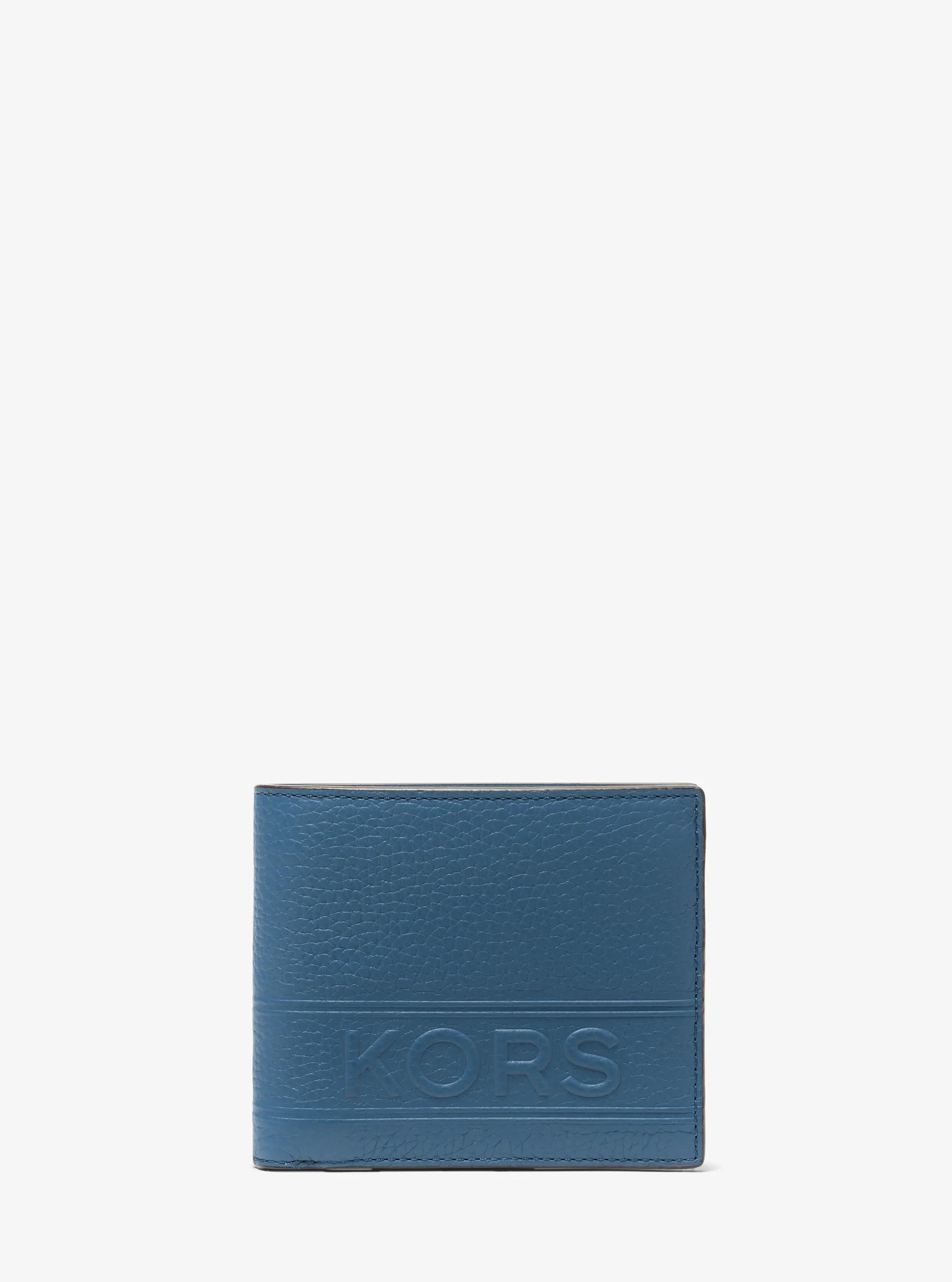 Hudson Pebbled Leather Billfold Wallet With Coin Pouch in DK CHAMBRAY | Michael Kors