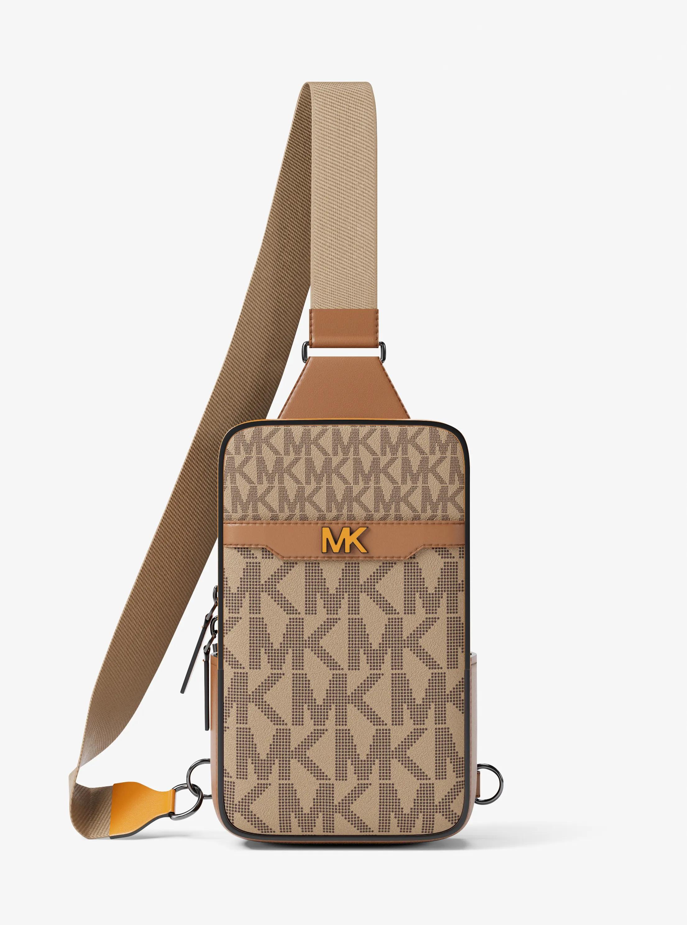 Cooper Small Signature Logo Sling Pack in CML/RORG MUL | Michael Kors