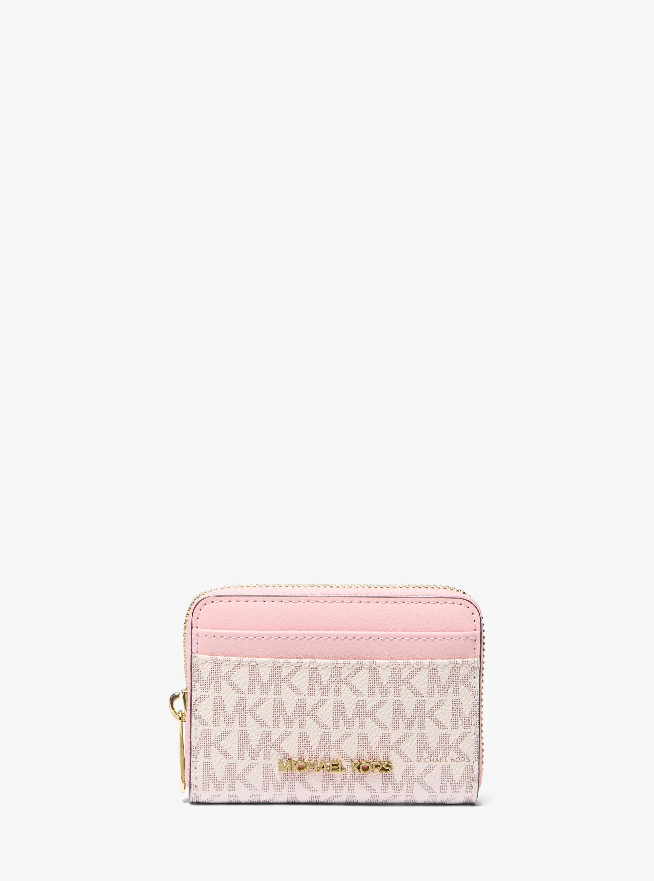 Jet Set Travel Medium Logo Zip-Around Card Case in PWD BLSH MLT | Michael Kors