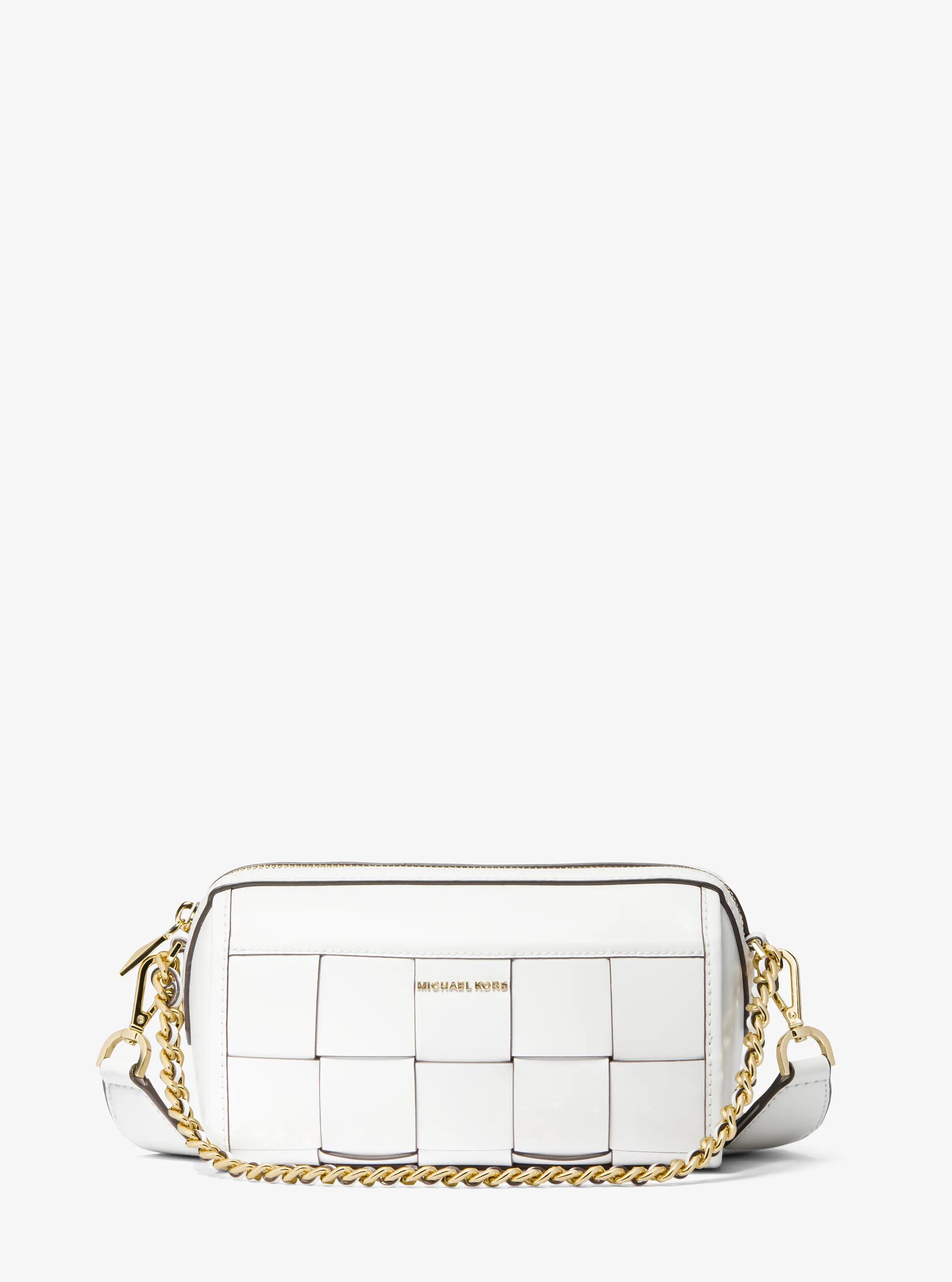 Jet Set Small Woven Leather Crossbody Bag