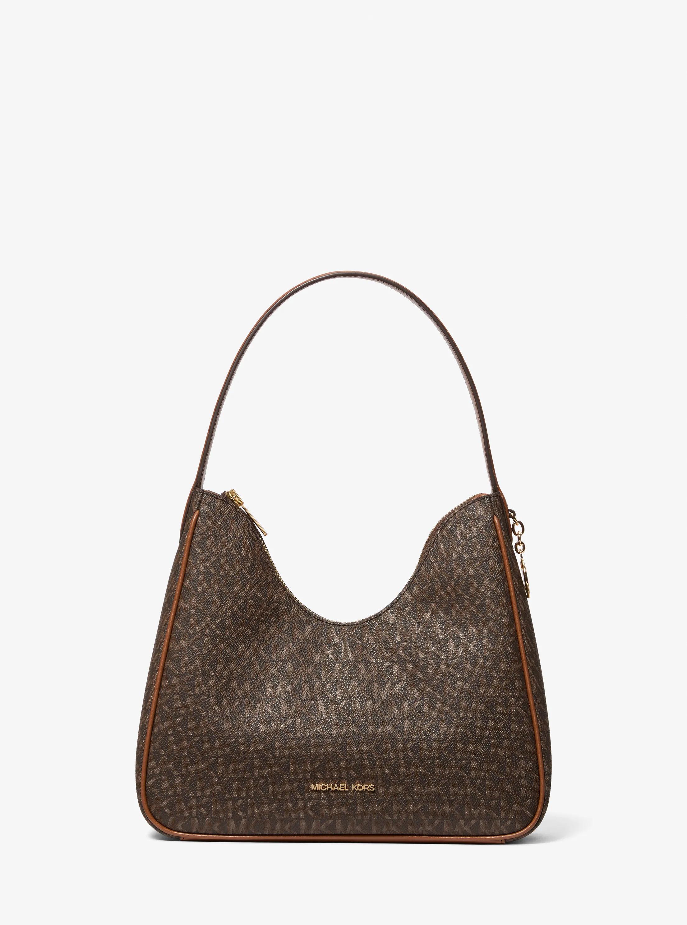 Petit sac &agrave; &eacute;paule boh&egrave;me Nayla &agrave; logo Signature in BRUN | Michael Kors