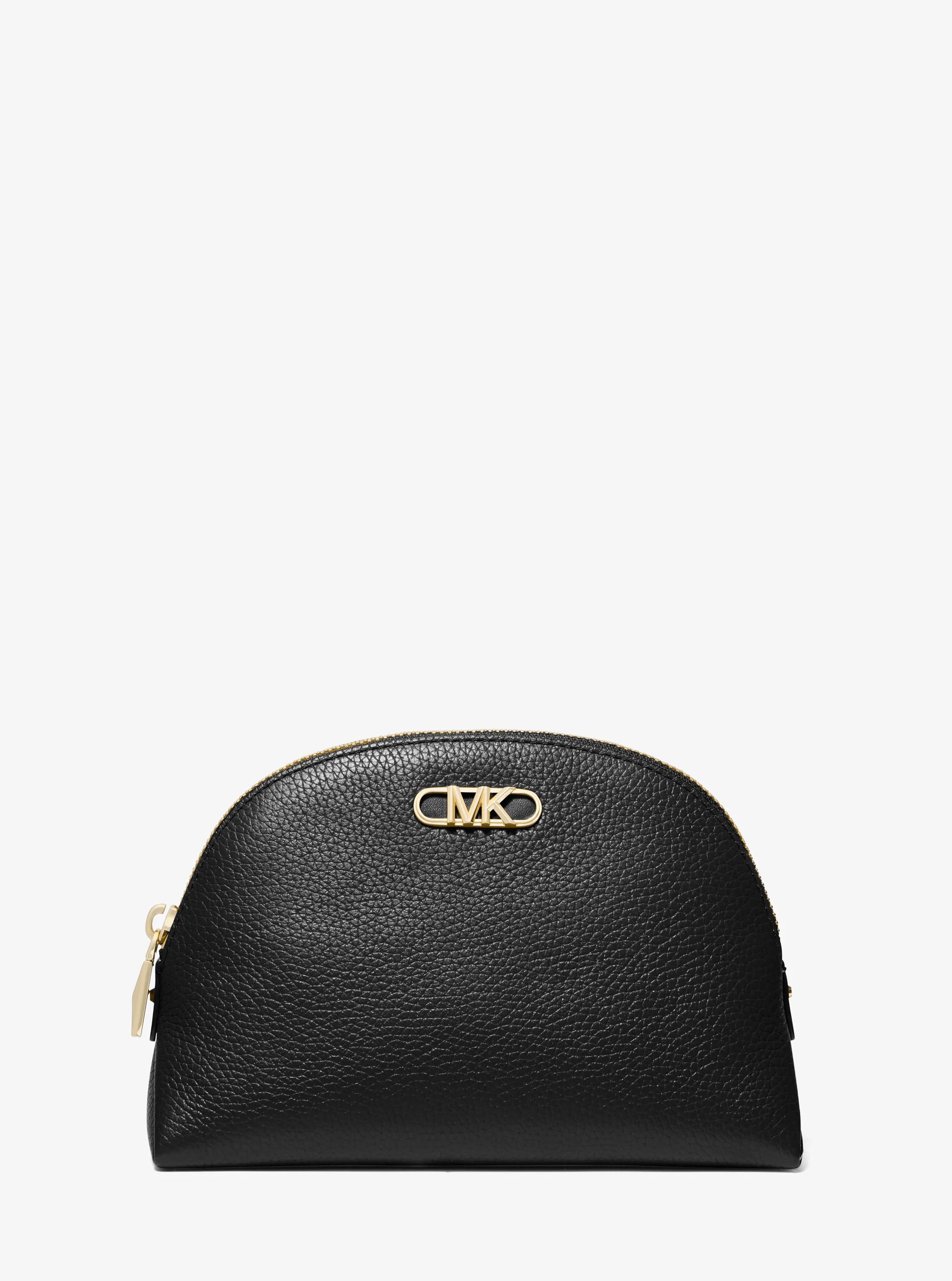 Empire Large Pebbled Leather Travel Pouch in BLACK | Michael Kors