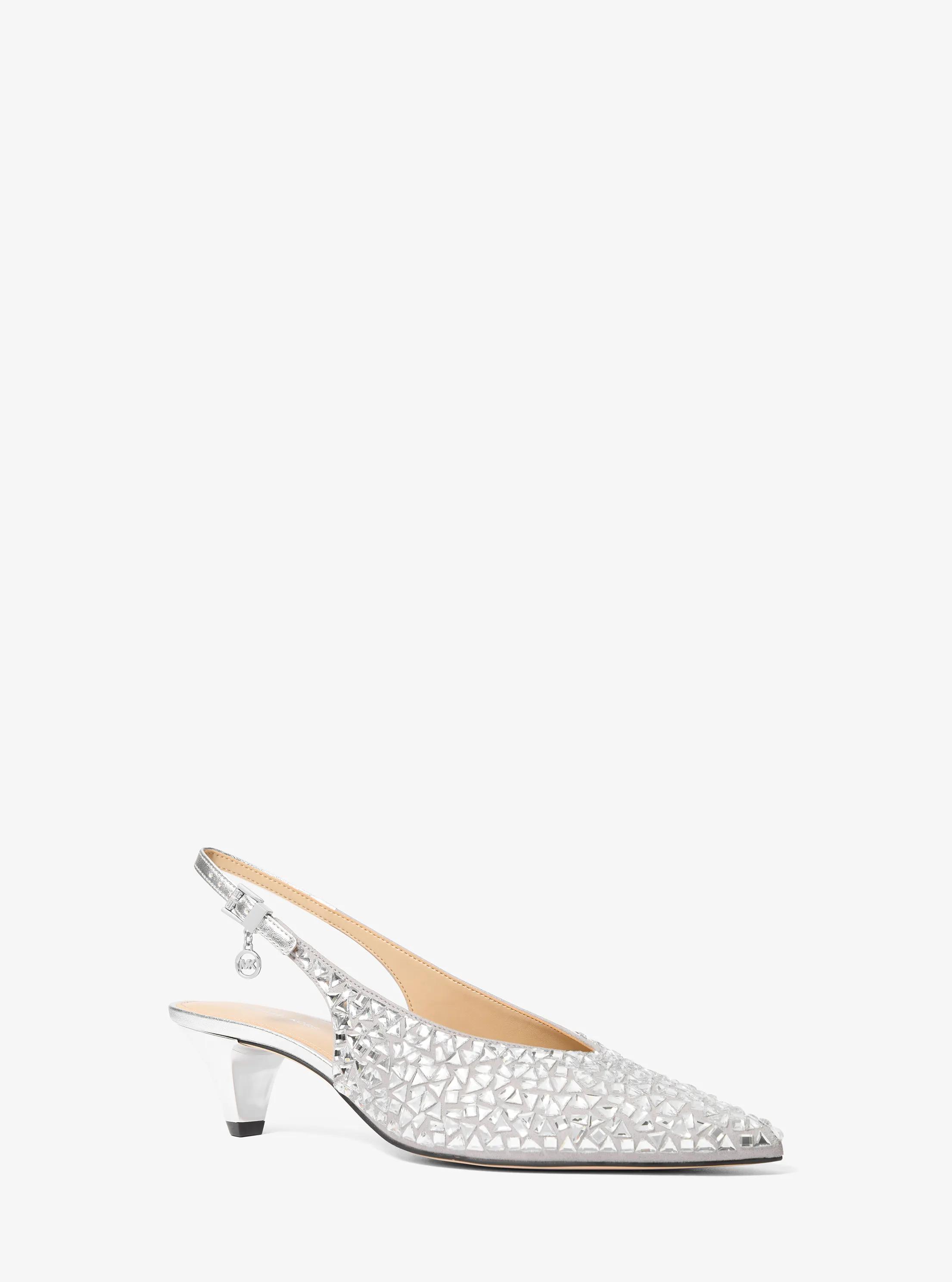 MK Escarpin Tonya travaillé à petit talon - Argent - Michael Kors