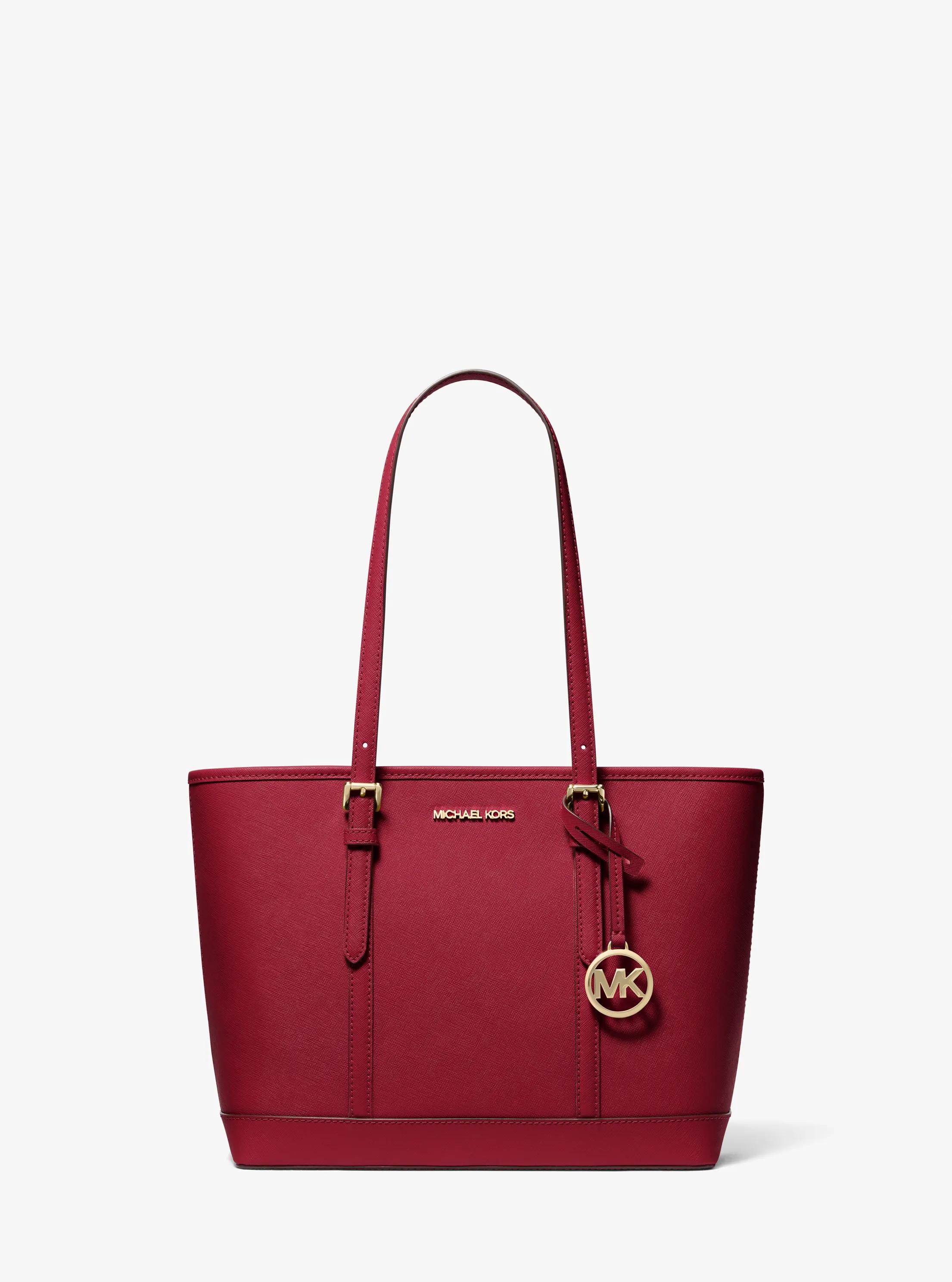 Jet Set Travel Small Saffiano Leather Top-Zip Tote Bag