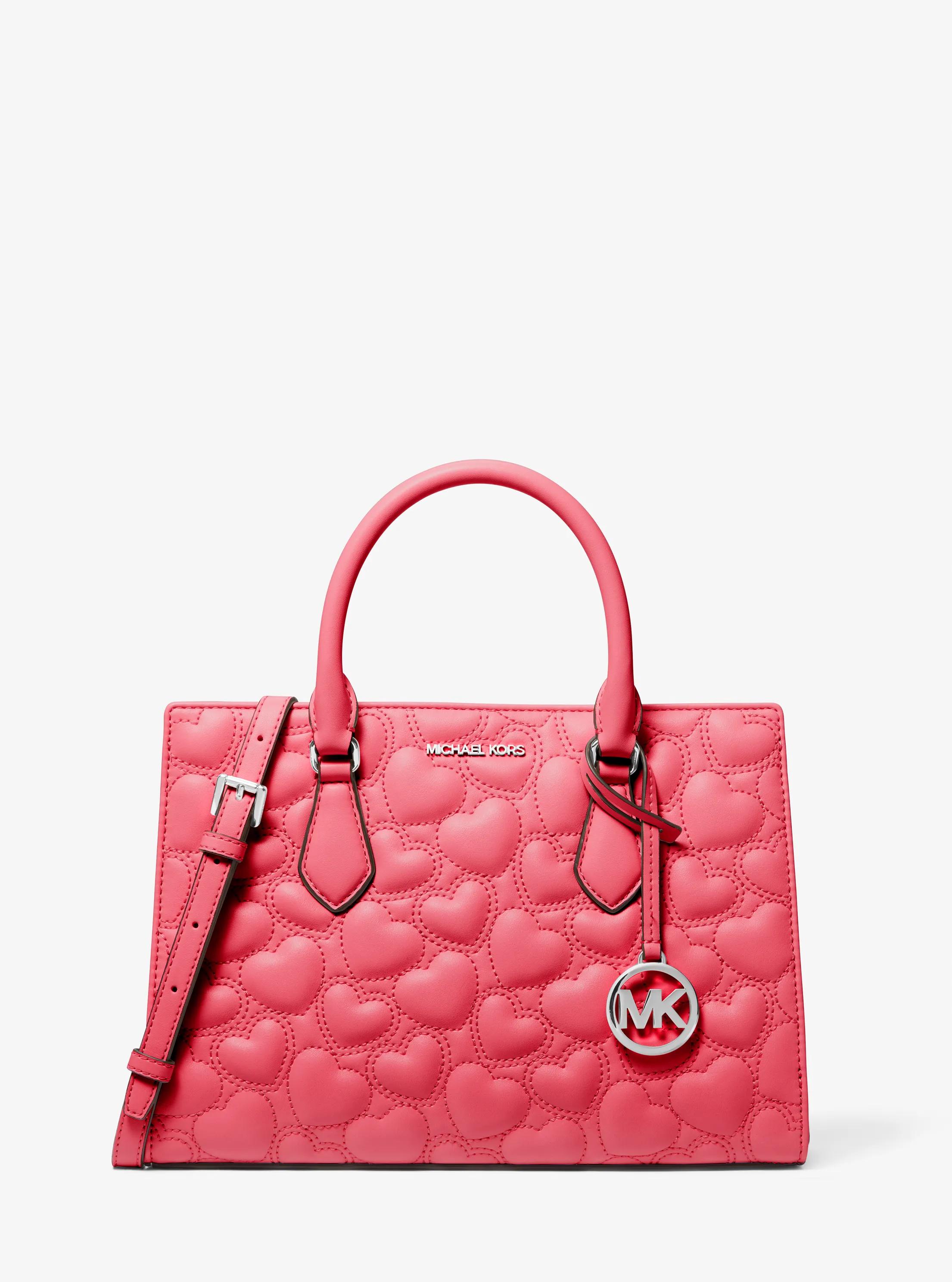 Sheila Medium Heart Embroidered Satchel in HIBISCUS | Michael Kors