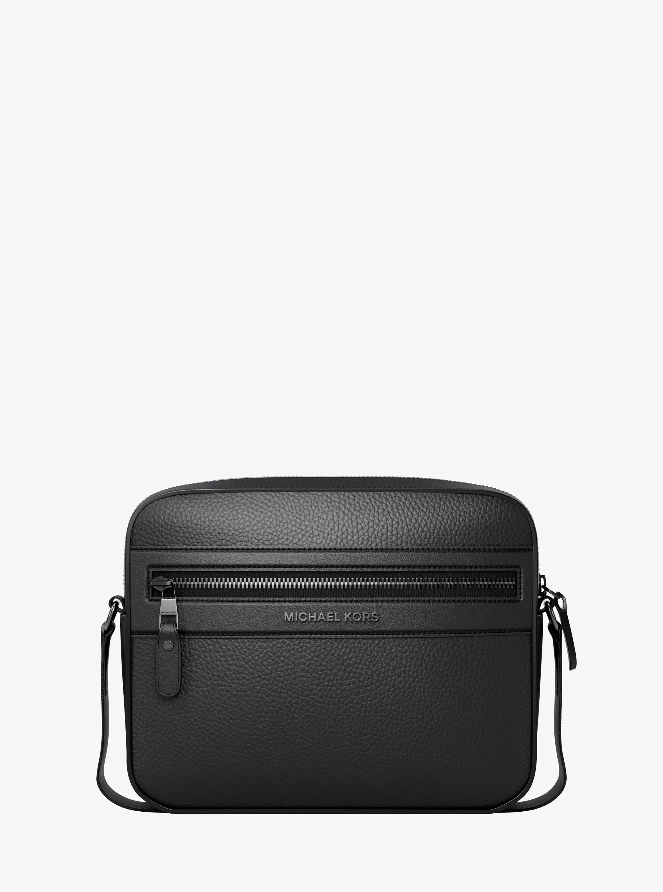 Jet Set Pebbled Leather Crossbody Bag in BLACK | Michael Kors