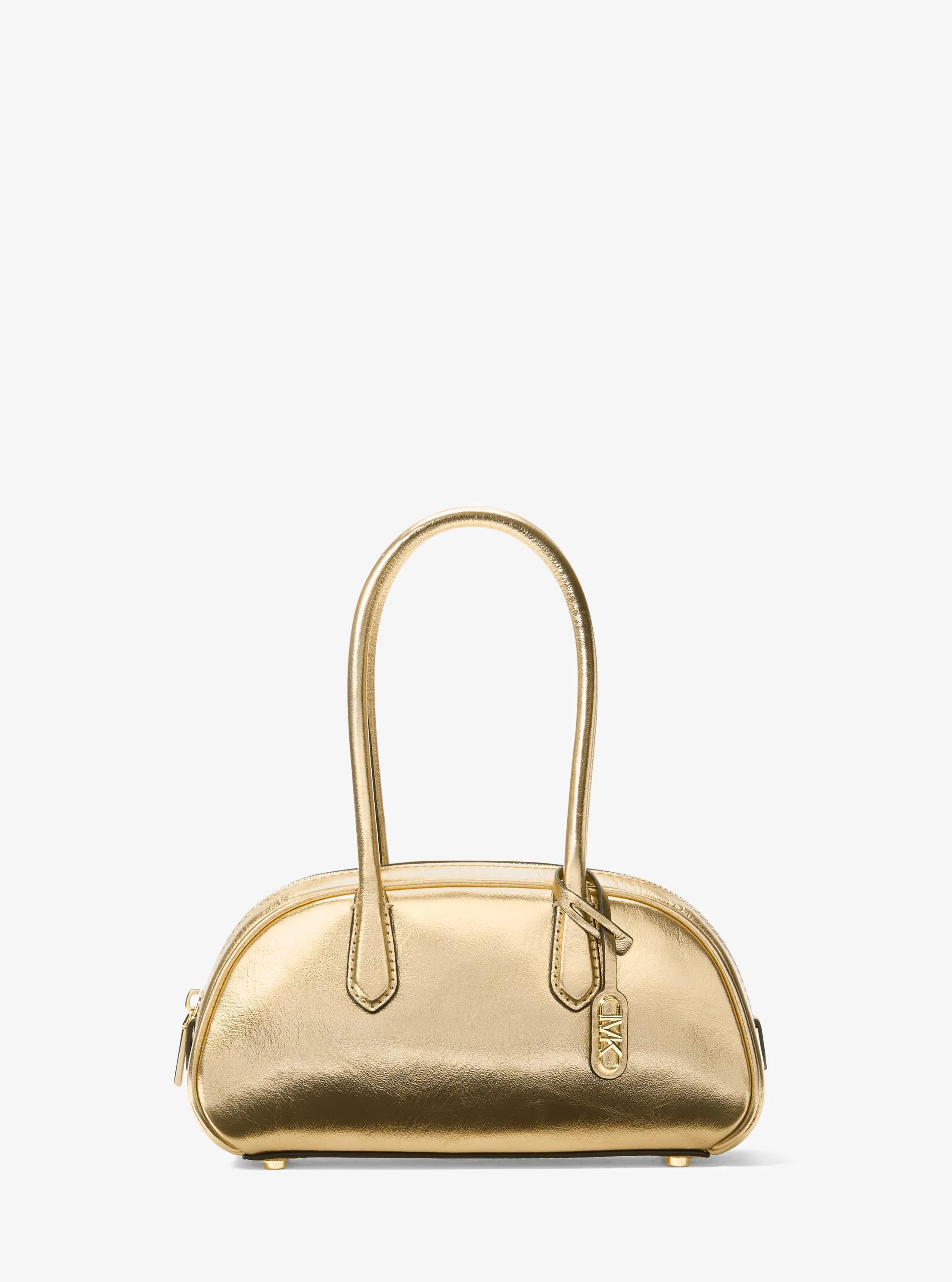 Lulu Small Metallic Leather Satchel in PALE GOLD | Michael Kors
